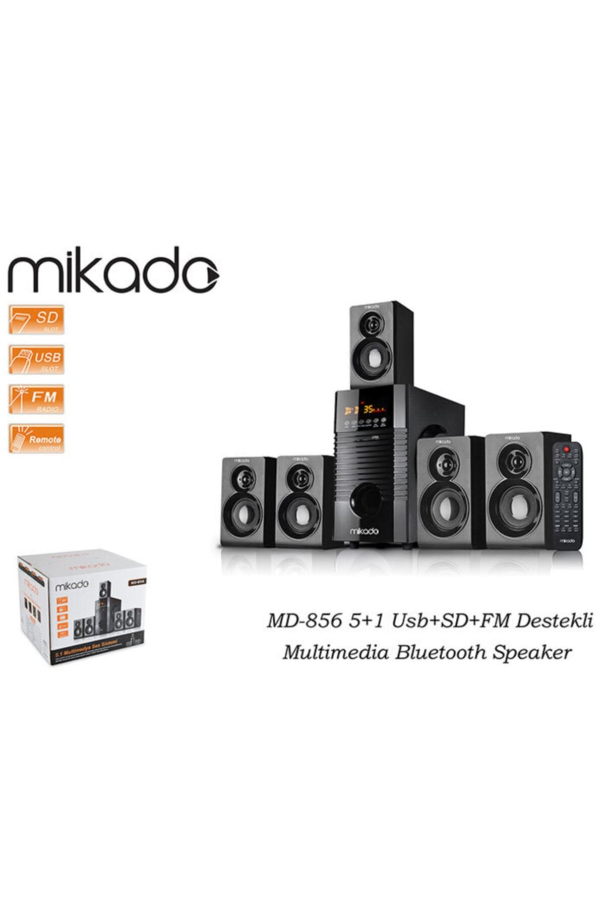 Mikado Mıkado Md-856bt 5+1 Usb+sd+fm Destekli Multimedya Bluetooth Spk