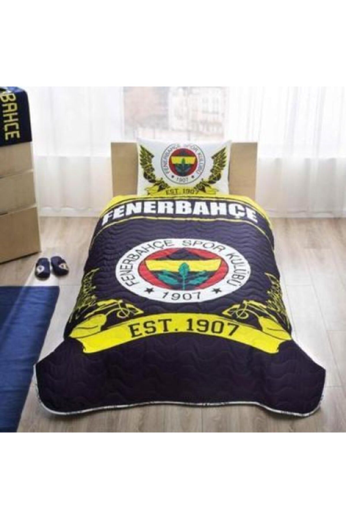Taç Tek Kişilik Fenerbahçe Yatak Örtüsü Lisanslı Orjinal