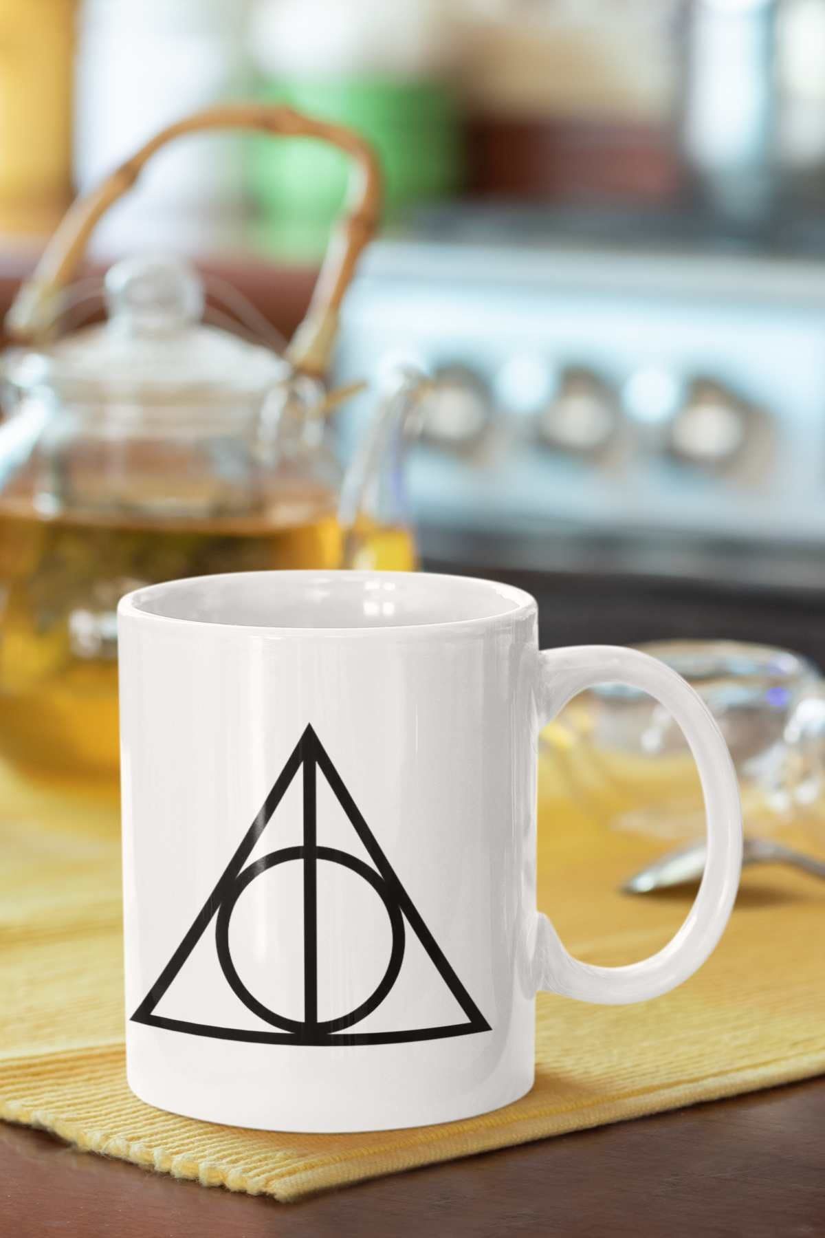 SporSen Harry Potter Ölüm Yadigarları Simgesi Baskılı Porselen Kupa Bardak