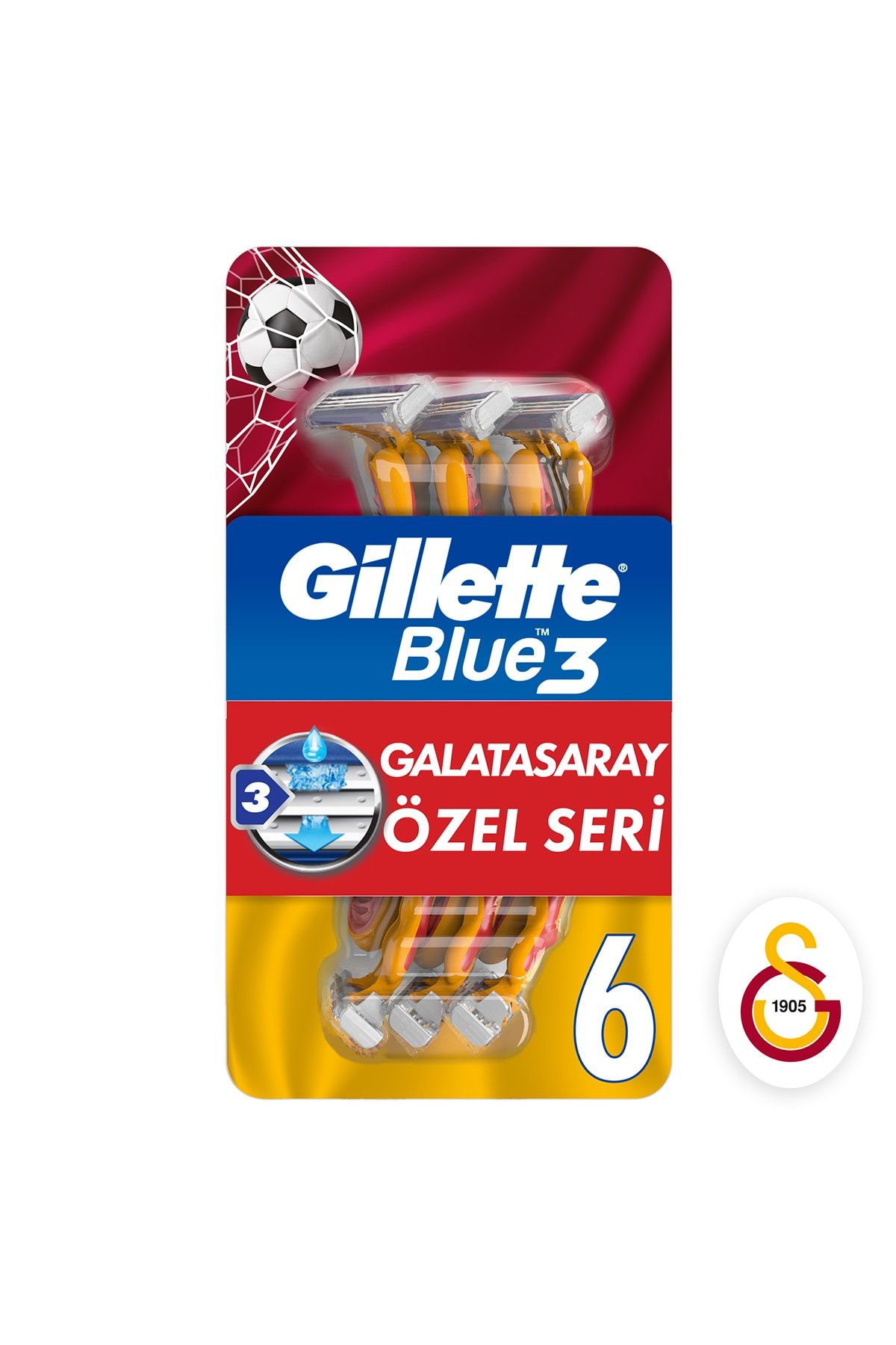 Gillette Blue3 6lı Galatasaray Taraftar Paketi