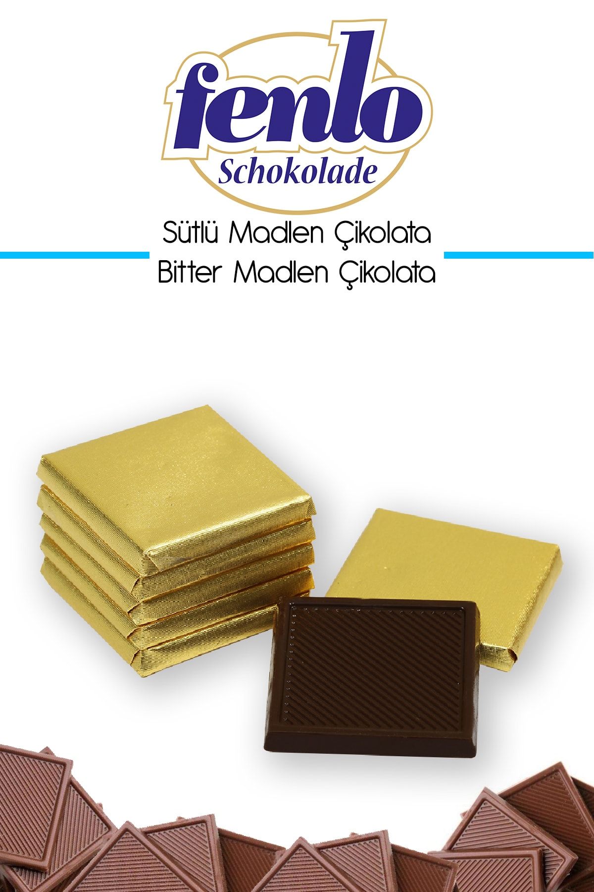 FENLO ÇİKOLATA 1000 gr Gold Sargılı Sütlü Madlen Çikolata