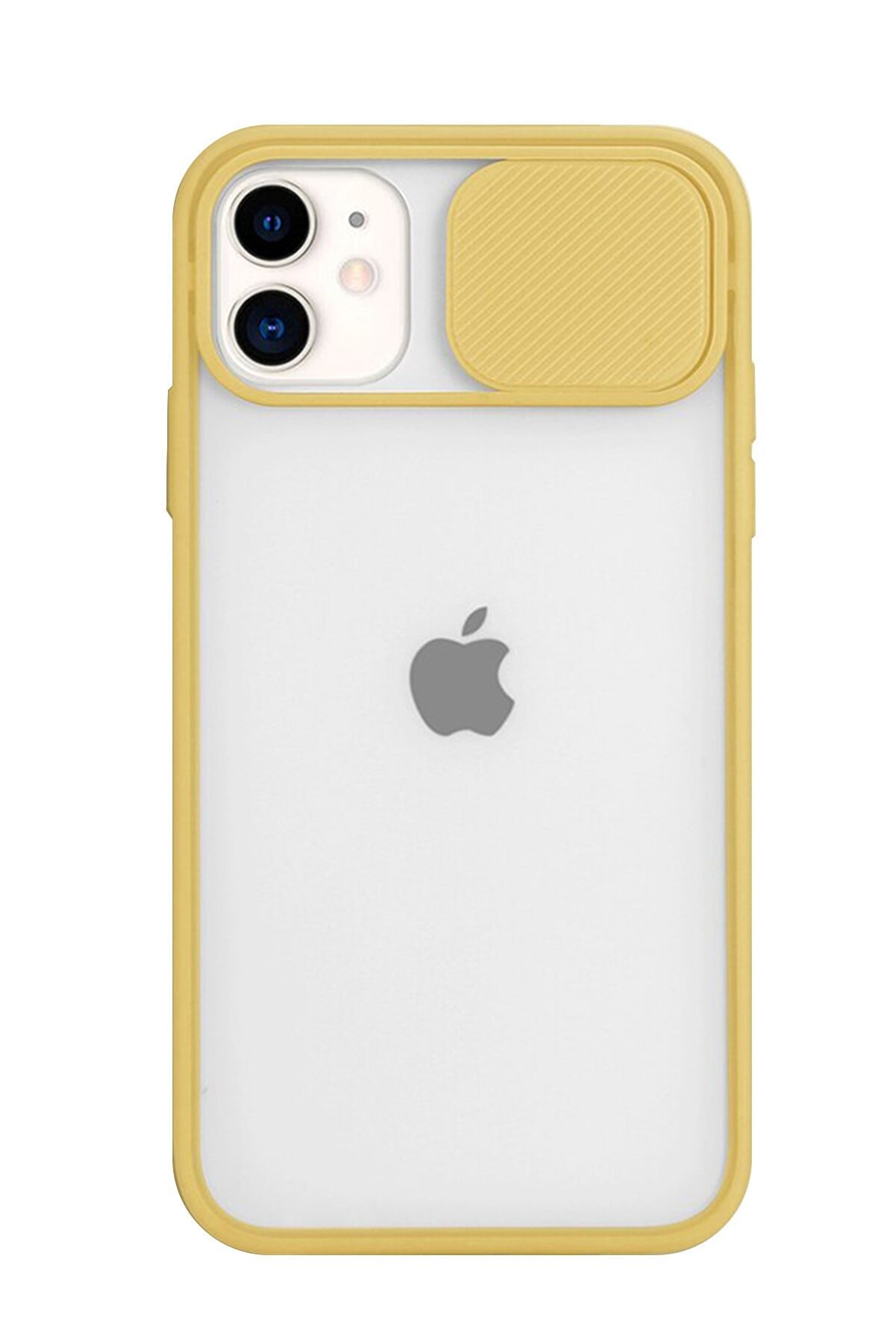 Fibaks Apple Iphone 11 Slayt Sürgülü Kamera Korumalı Renkli Silikon Kılıf Ve Ekran Koruyucu