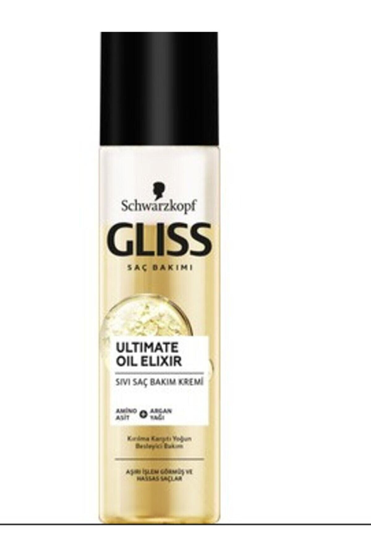 Gliss Schwarzkopf Gliss Ultimate Oil Elixir Besleyici Durulanmayan Sivi Saç Kremi 200 Ml