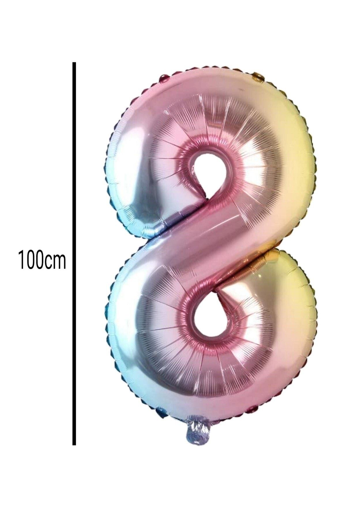 E Elmas 8 Rakamı Folyo Balon Renkli (100cm)