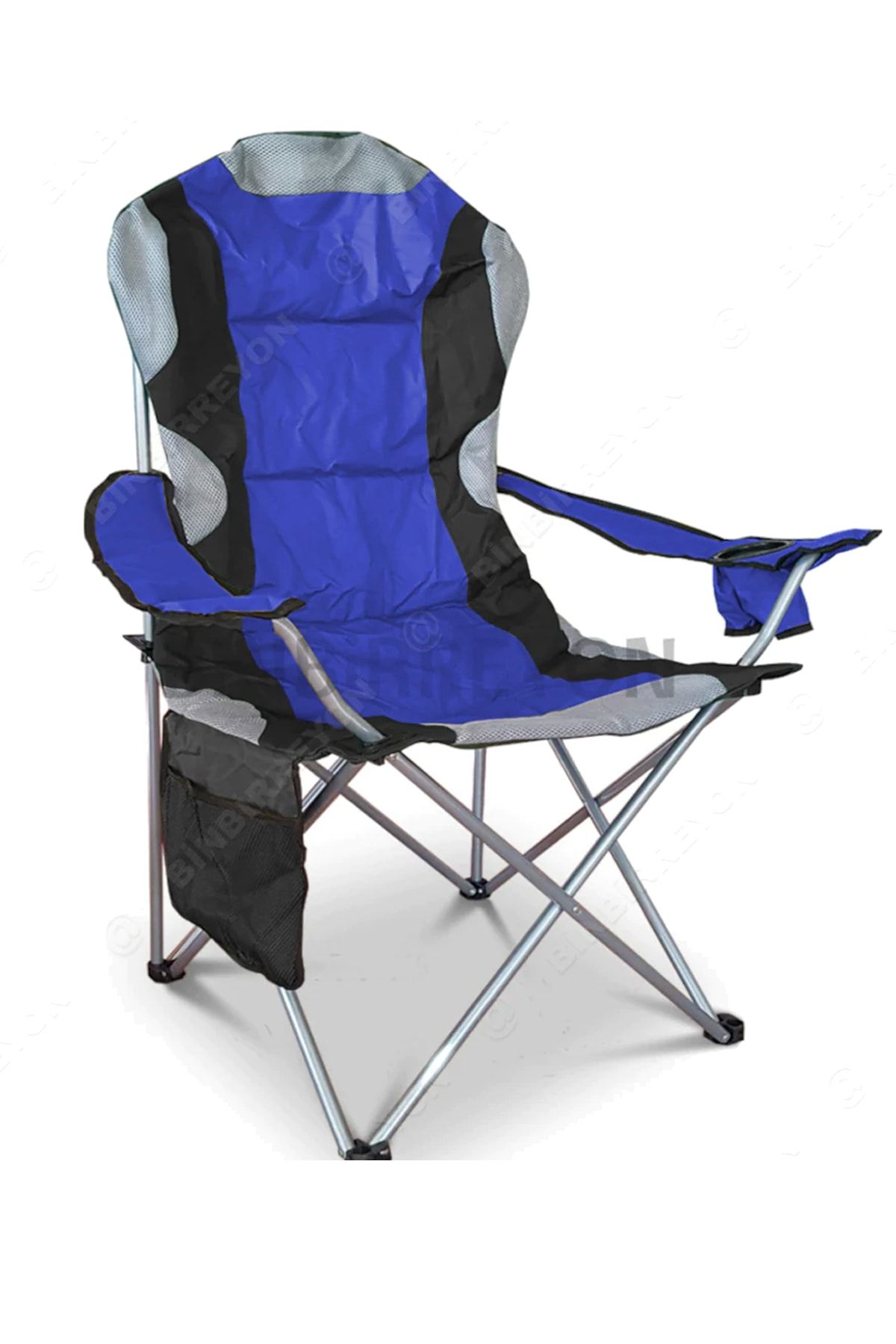 Binbirreyon Mavi Kamp Sandalyesi Kamp Koltuğu Xxl Kalın Profil 120kg Ha043-1