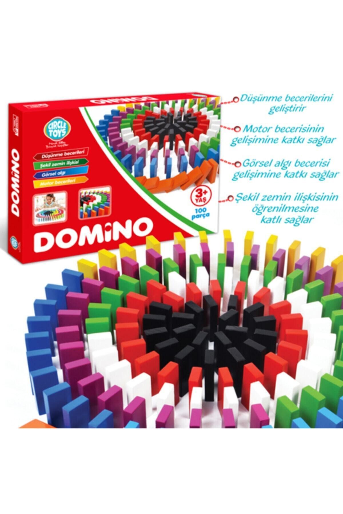 Circle Toys Domino Oyunu Renkli Ahşap 100 Parça