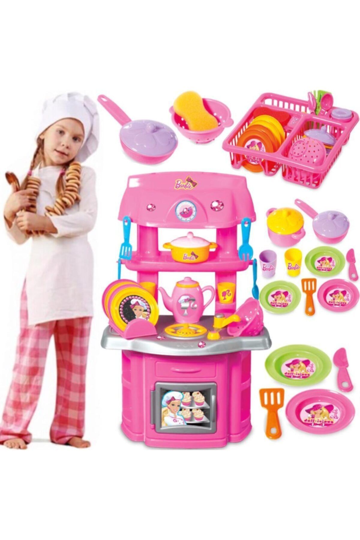 DEDE Barbie Oyuncak Büyük Boy Mutfak Seti