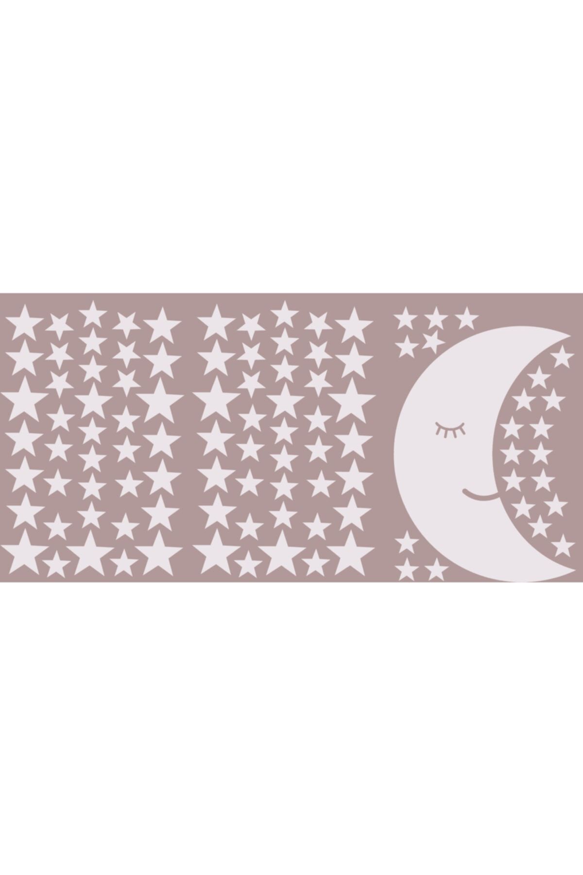 BugyBagy 100 Yıldız Sticker 1 Gülen Aydede Çocuk Odası Dekorasyon Seti