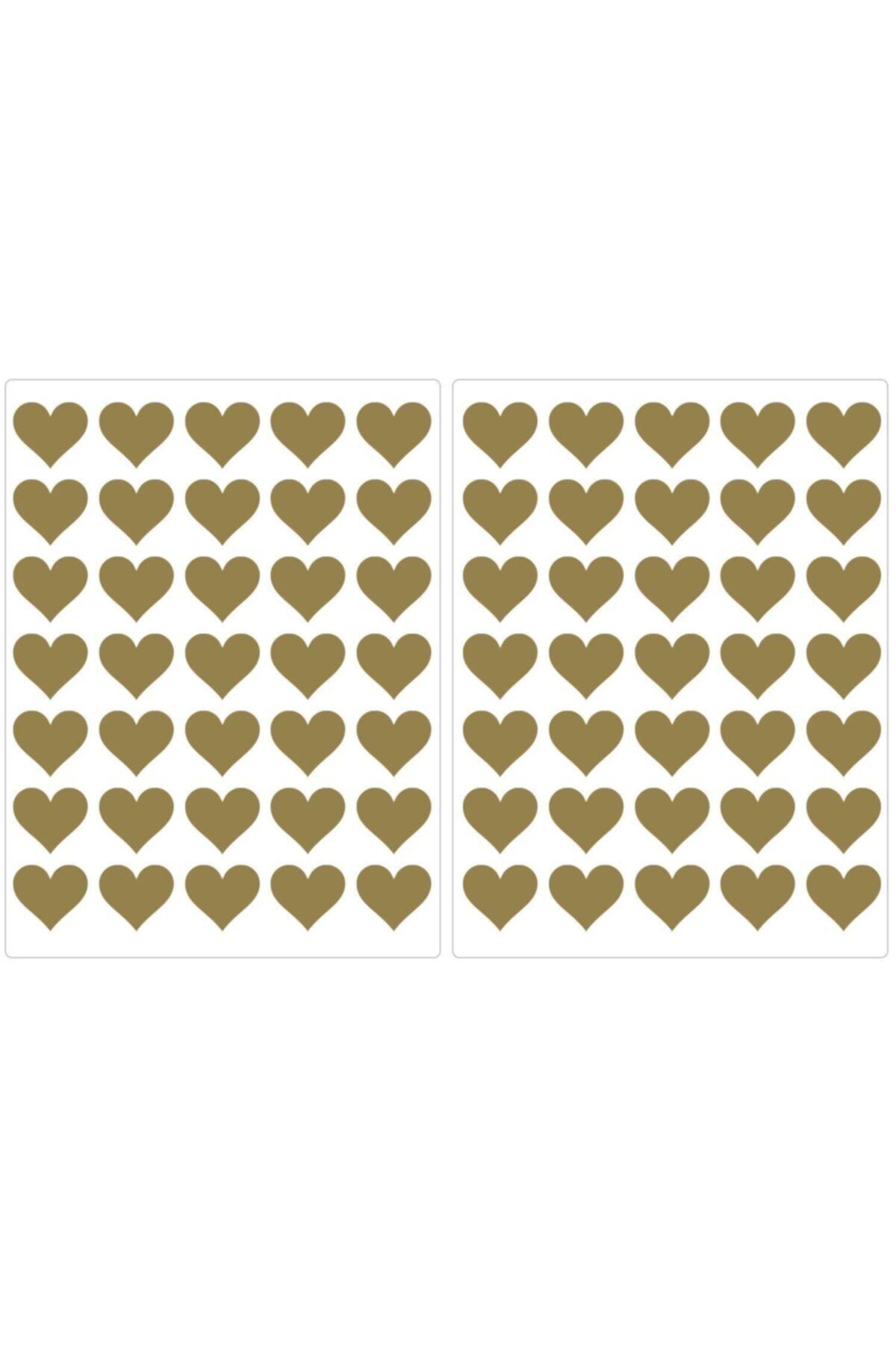 BugyBagy 70 Adet 3,5 cm Ebatında Gold Kalp Sticker