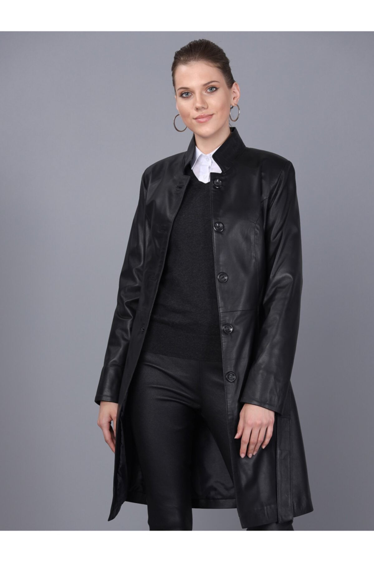 Basics&More Bayan Siyah Deri Ceket