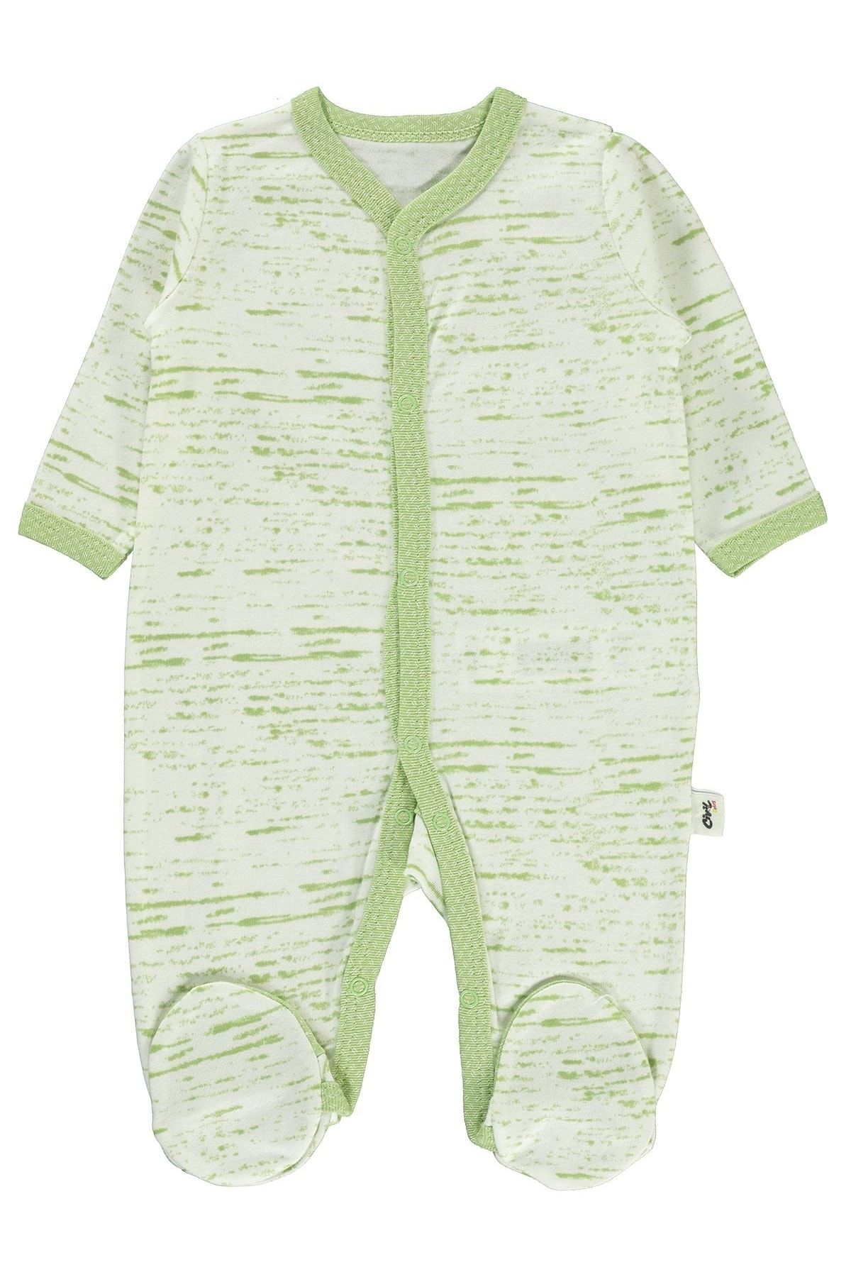 Civil Baby Erkek Bebek Patikli Tulum 1-6 Ay Sarı Yeşil