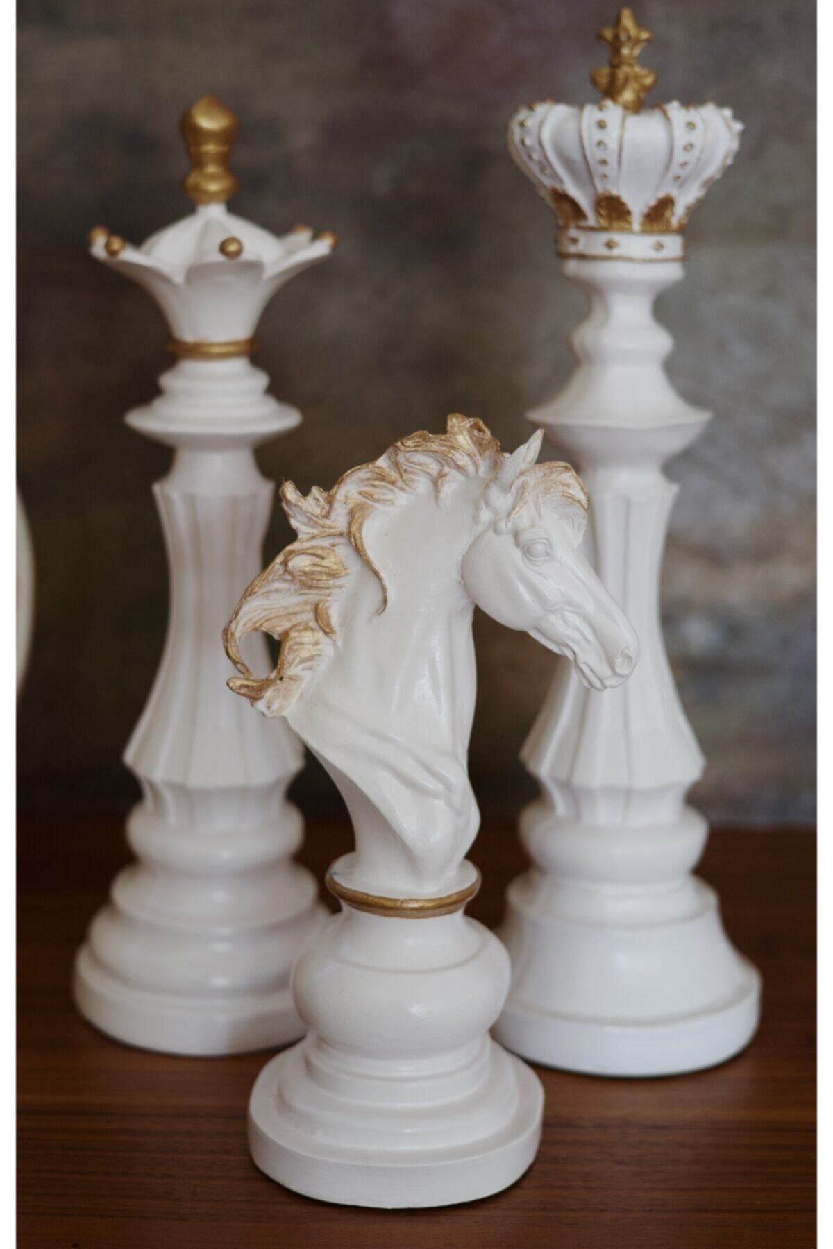 CRAFT HOUSE Chess Trio Üçlü Satranç Takımı Obje Beyaz