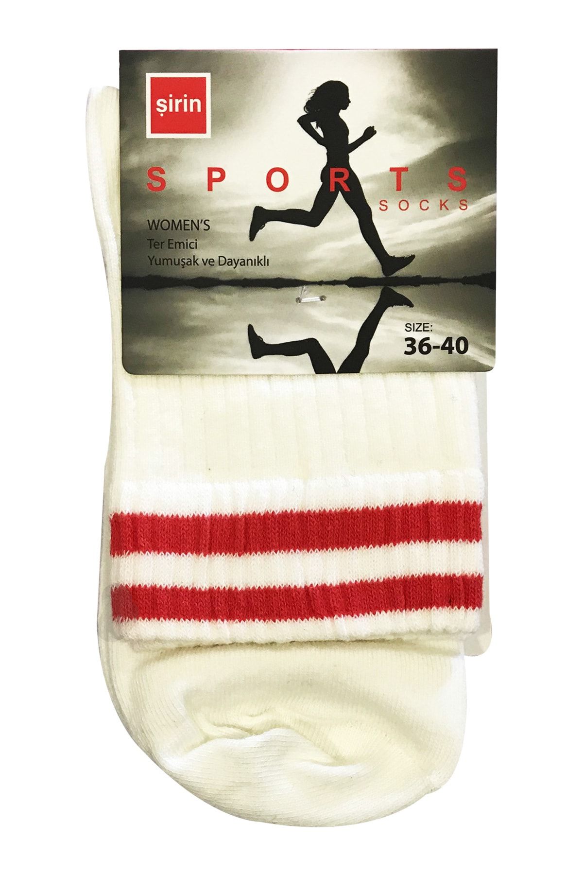 Şirin Kadın Ekru Spor Soket Çorap