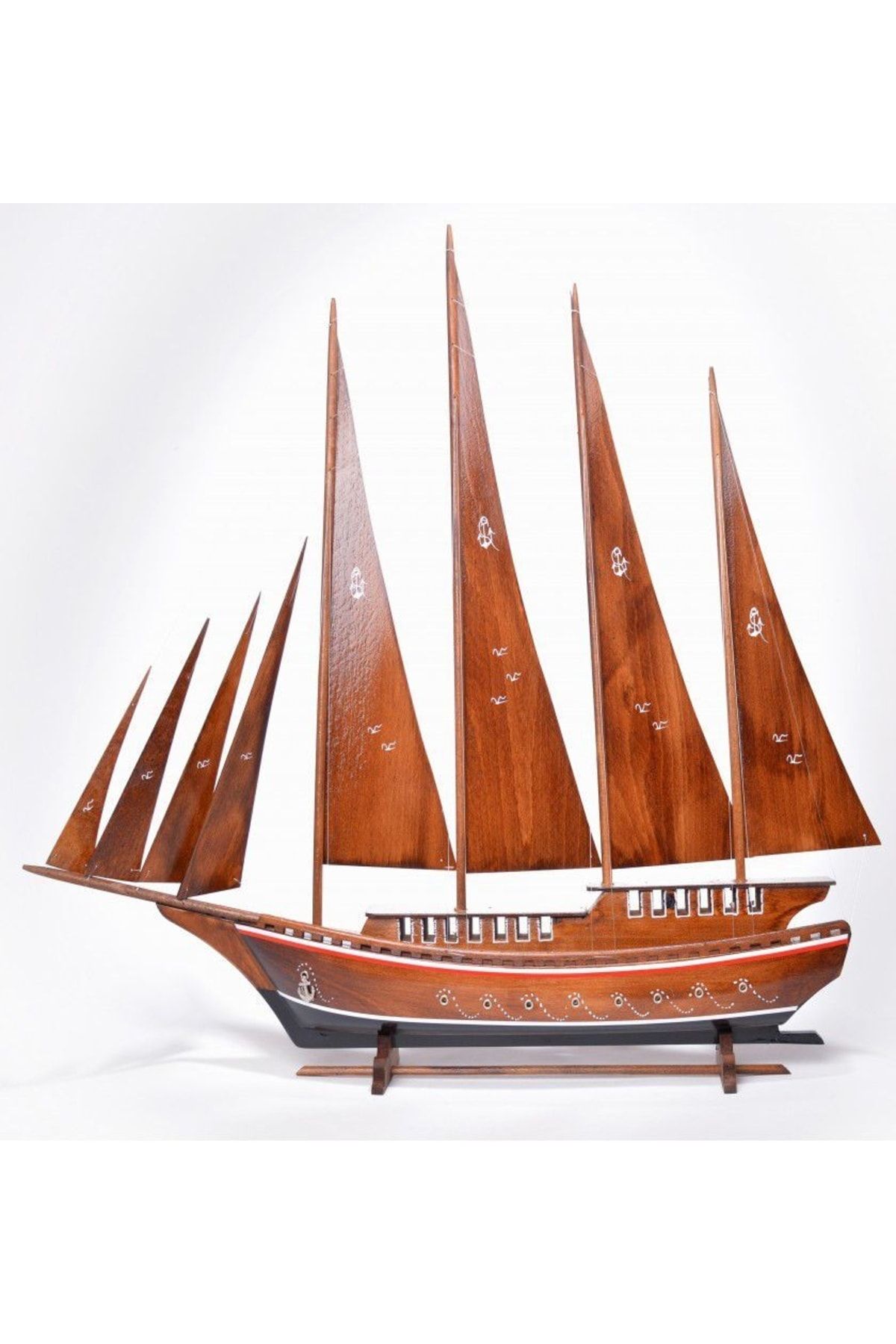 SYNOPE Ahşap Yelkenli Yat Modeli - Gemi Tekne Maketi (day-5)