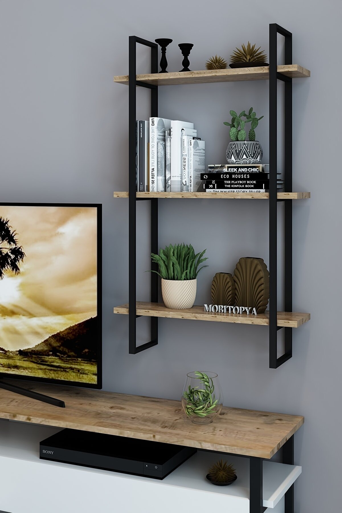 Mobitopya Sierra , Modern Metal Duvar Kitaplığı , Duvar Rafı , Kitaplık Mobitopya Sierra , Modern Metal Duvar Kitaplığı , Duvar Rafı , Kitaplık