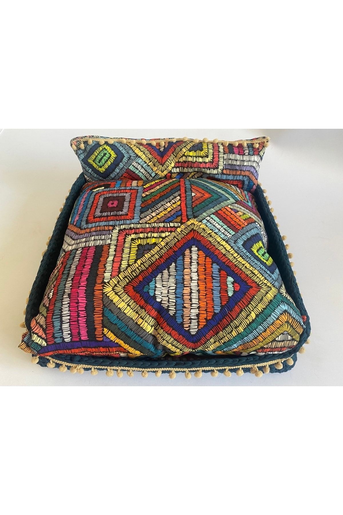 LUVALUVA Kedi Ve Köpeklerimiz Için Etnik Puf Puf Handmade Divan Yatak Modeli