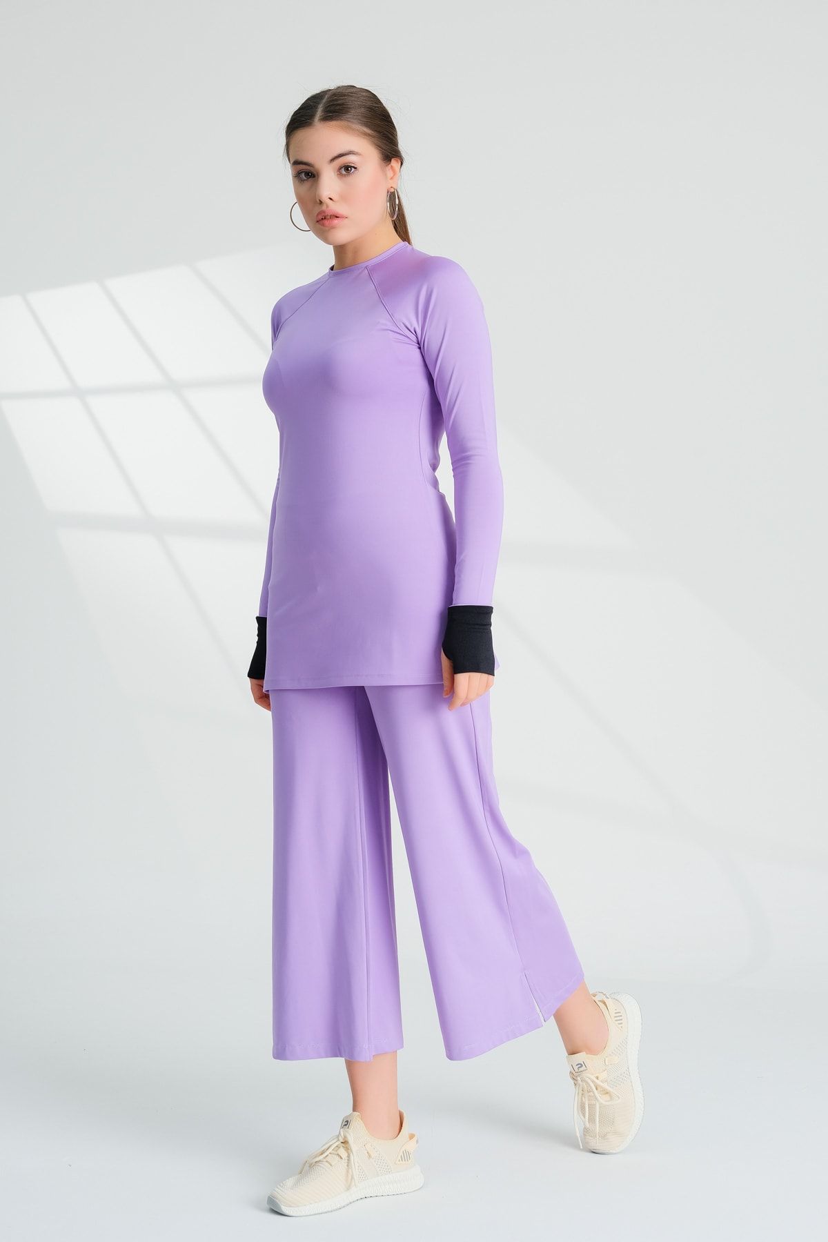 Emayo 4e Activewear Modest Culotte Spor Pantolon