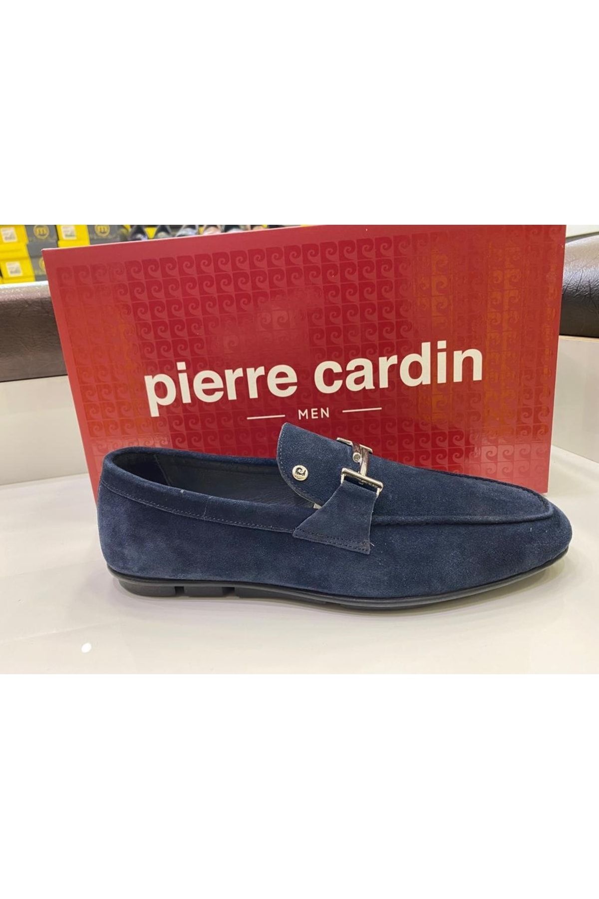 Pierre Cardin 63458 Lacivert Süet Deri Erkek Klasik Babet Ayakkabı