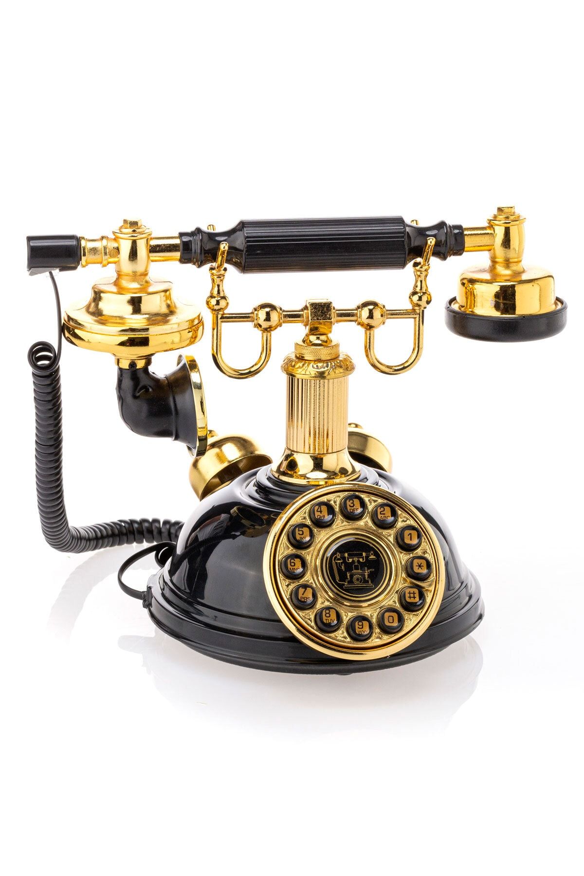 Anna Bell Kubbe Siyah Altın Klasik Telefon