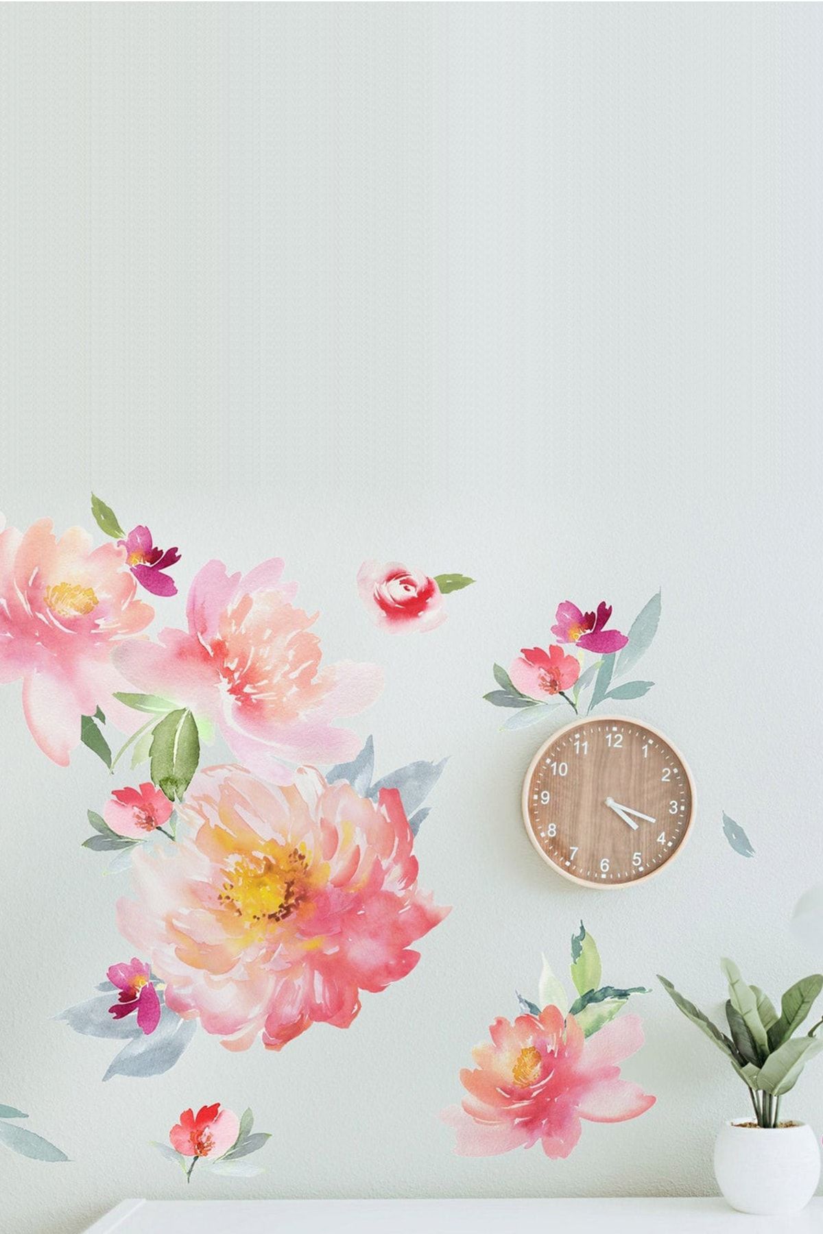 KT Decor Bahar Çiçekleri Duvar Sticker Seti