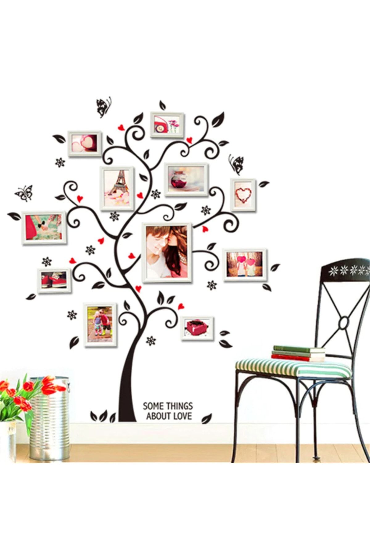 KT Decor Aile Fotoğraf Çerçevesi Ağacı Duvar Sticker Ev Dekorasyonu