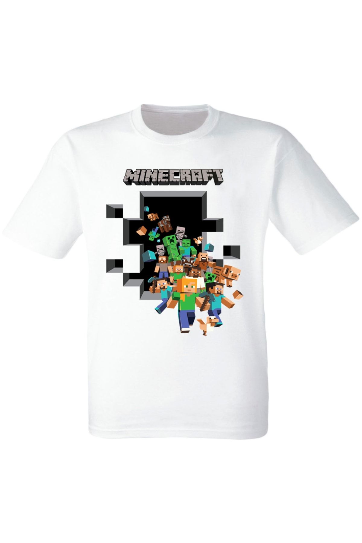 Minecraft Harika Tasarım Minecraft Baskılı Çocuk Tişörtü