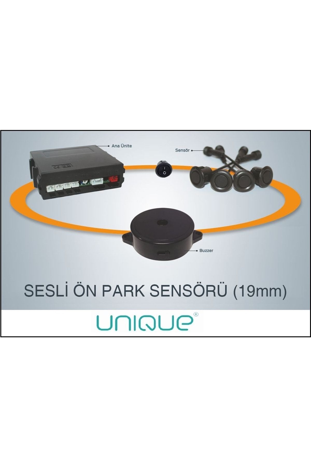 Unique Unıque ® Upc 241f Siyah Gözlü Sesli Ön Park Sensörü