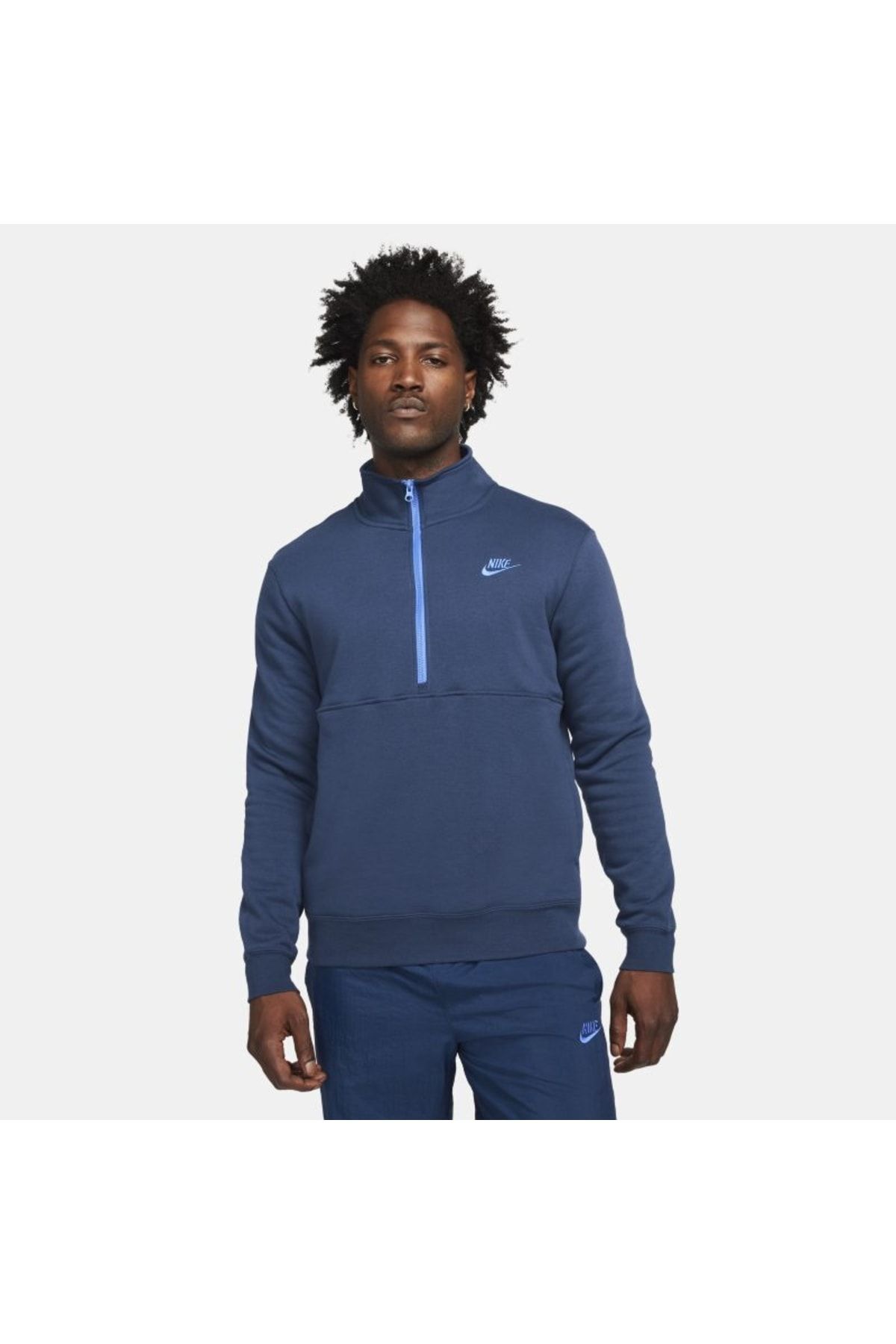 Nike Sportswear Club Fırçalı Sırt Erkek Sweatshirt Dd4732-410