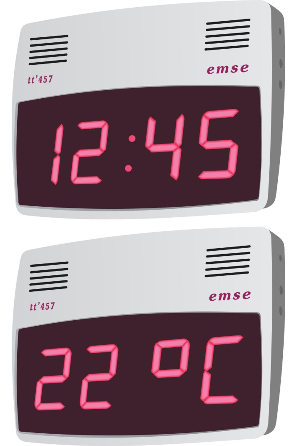 EMSE Dijital Duvar Saati - Saat & Sıcaklık Göstergeli