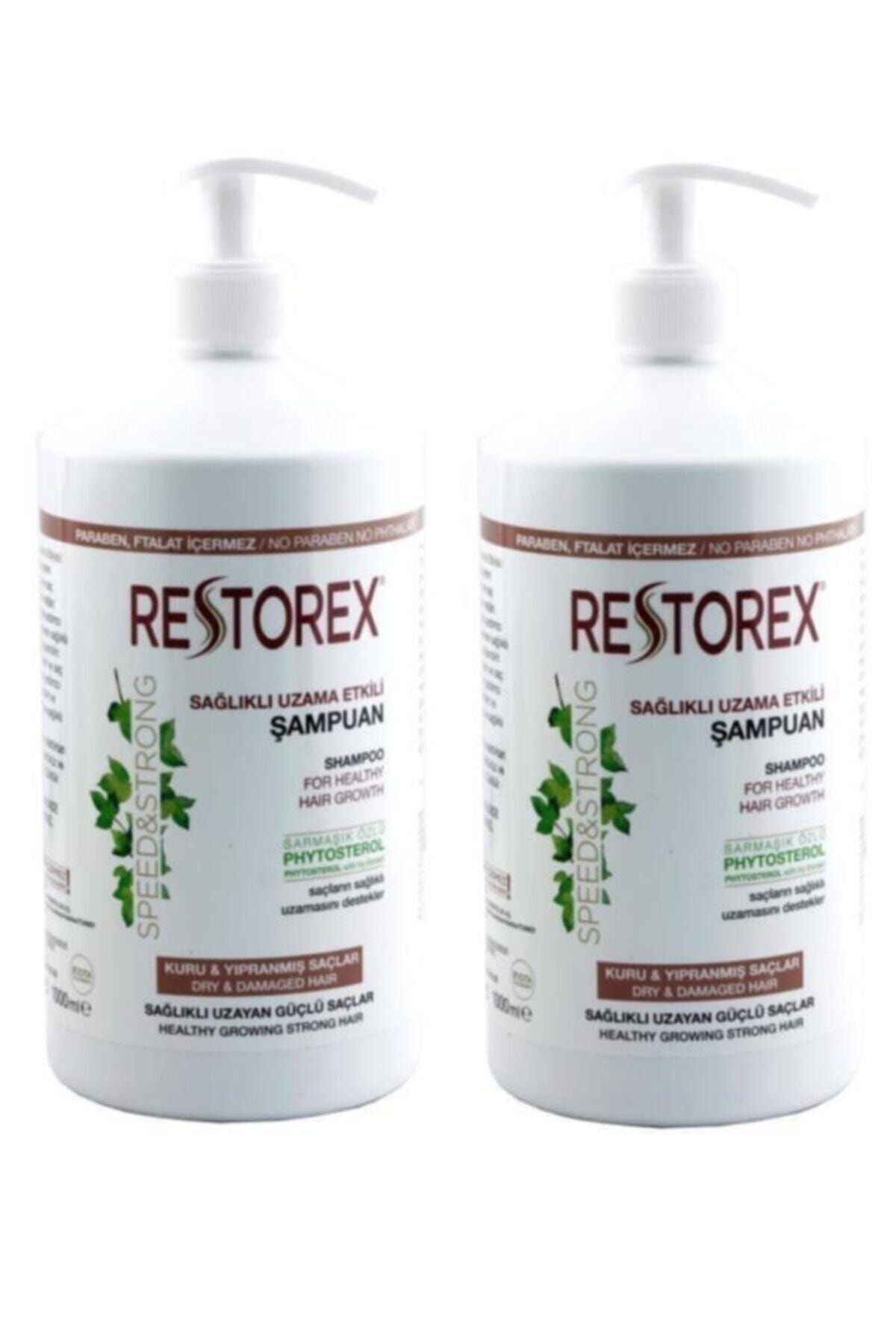 Restorex 2 Adet Şampuan Kuru Ve Yıpranmış Saçlar 1000 ml Sağlıklı Uzama Etkili