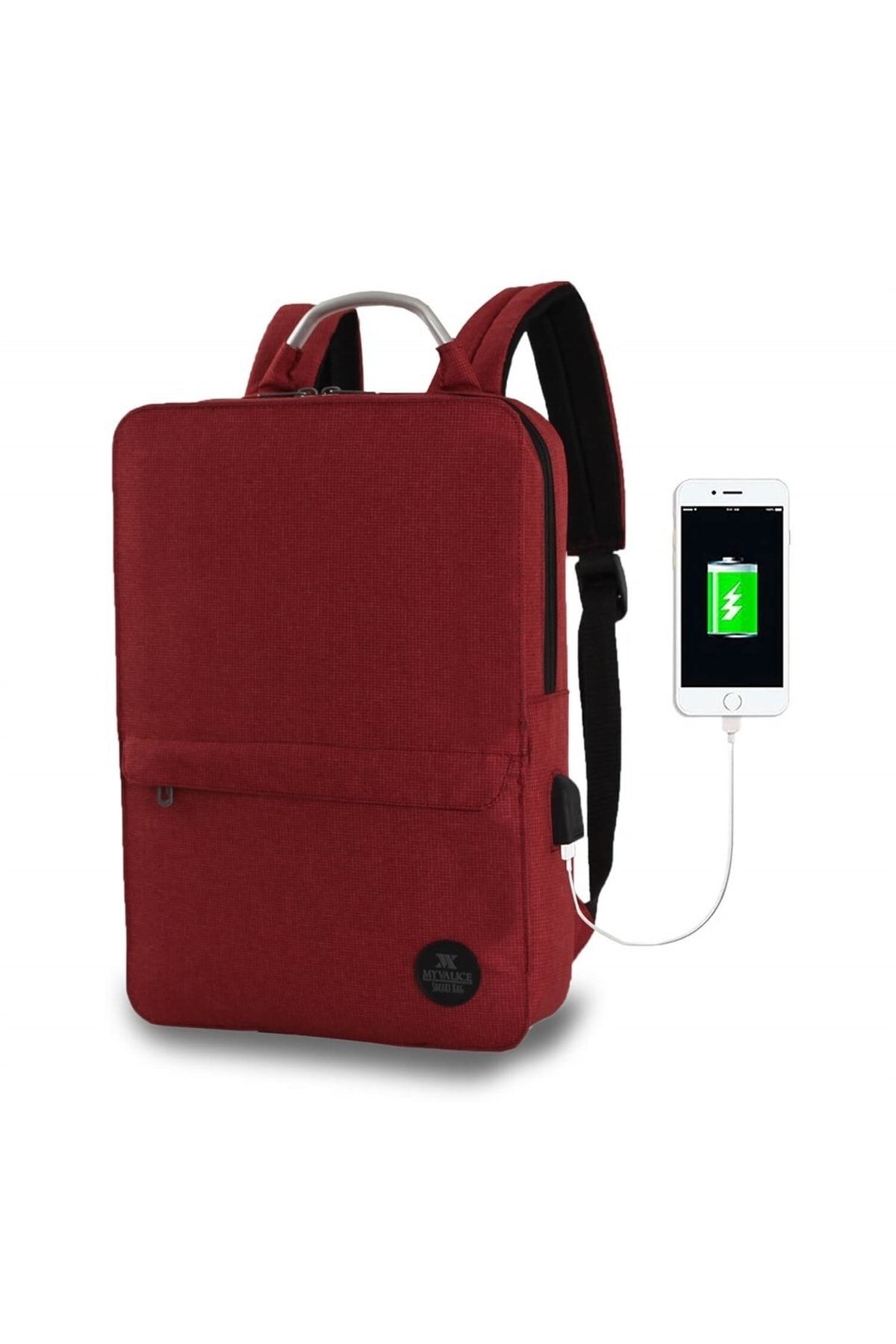 My Valice Smart Bag Usb Şarj Girişli Akıllı Laptop Sırt Çantası 1210 Bordo