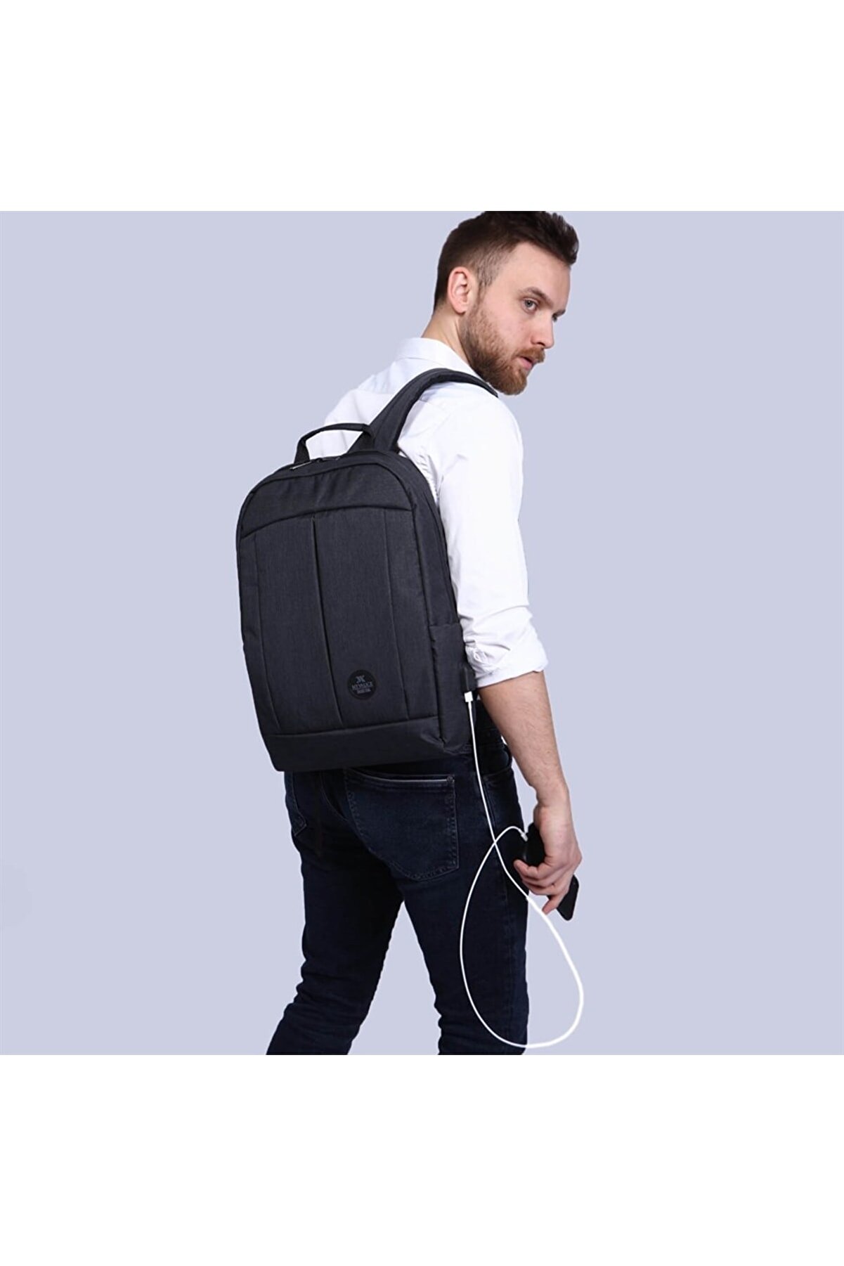 My Valice Smart Bag Galaxy Usb Şarj Girişli Notebook Laptop Sırt Çantası Füme
