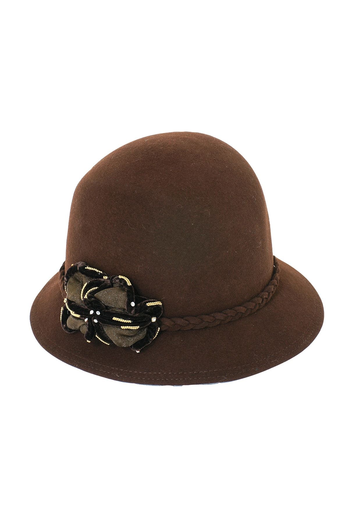Bay Şapkacı Kadın Kaşe Bermuda Şapka 1072 Kahverengi