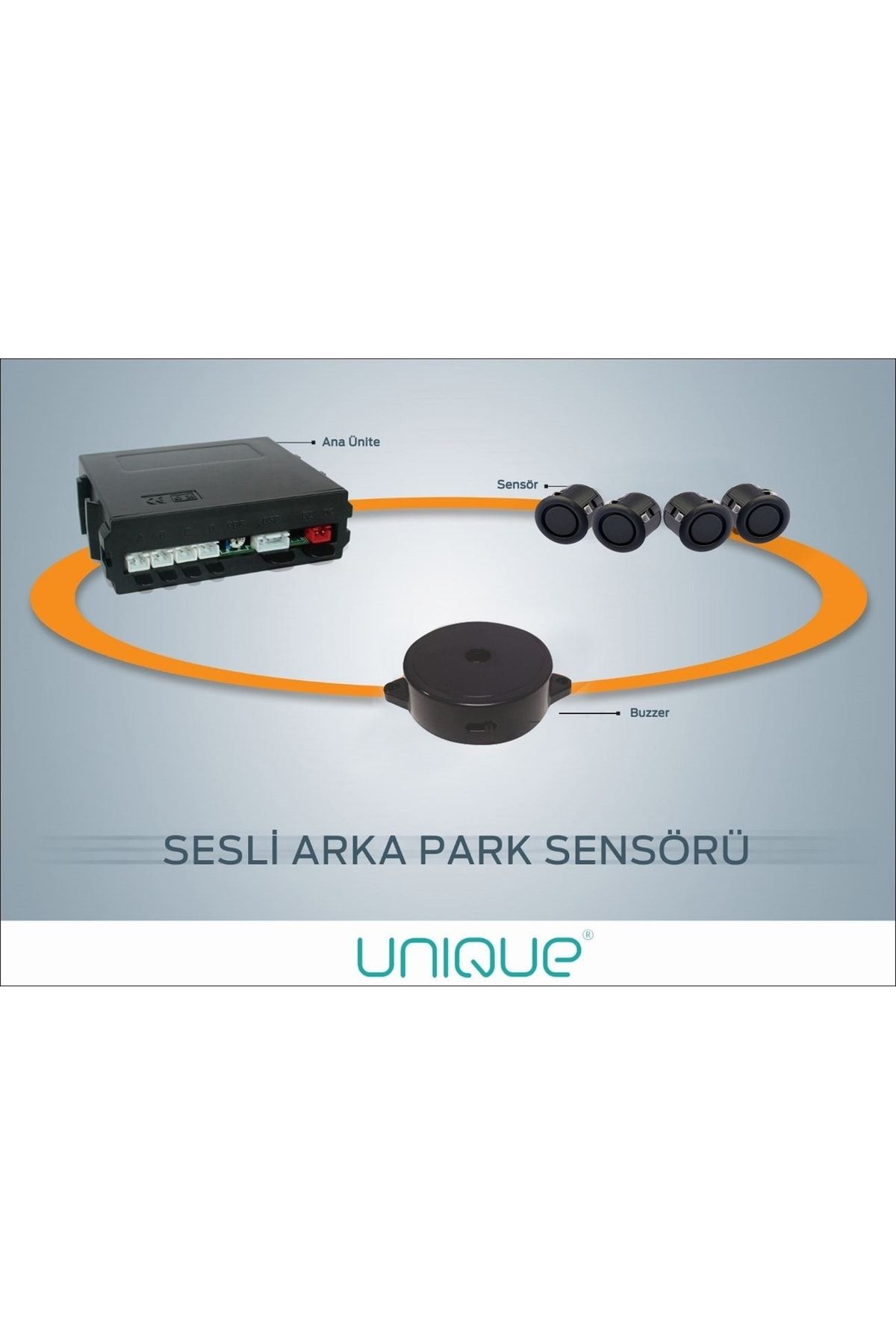 Unique Unıque ® Upc 240 Ebz Siyah Gözlü Sesli Park Sensörü
