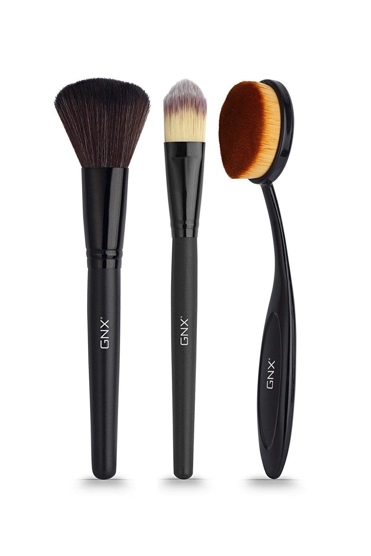 GNX 3'lü Yüz Makyaj Fırça Seti - 3 Pcs Face Brush Set