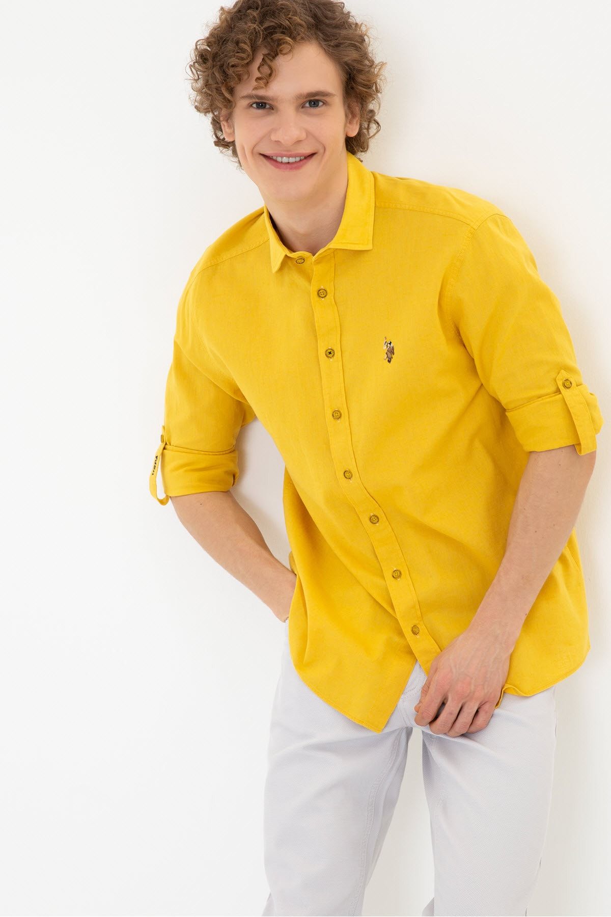 U.S. Polo Assn. Sarı Erkek Gömlek