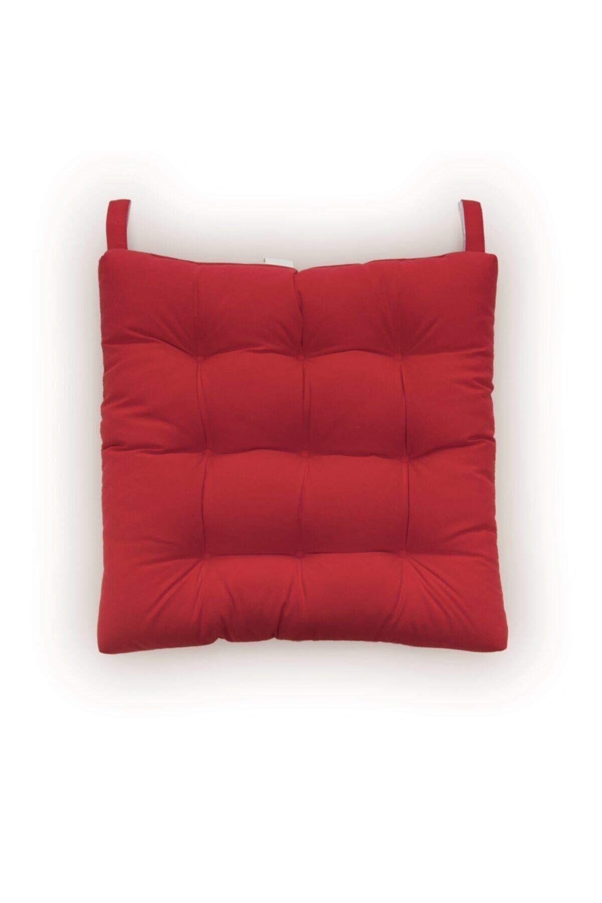 İris Home Art Pofidik Natura 43x43 Bağcıklı Rattan Sandalye Minderi Kırmızı