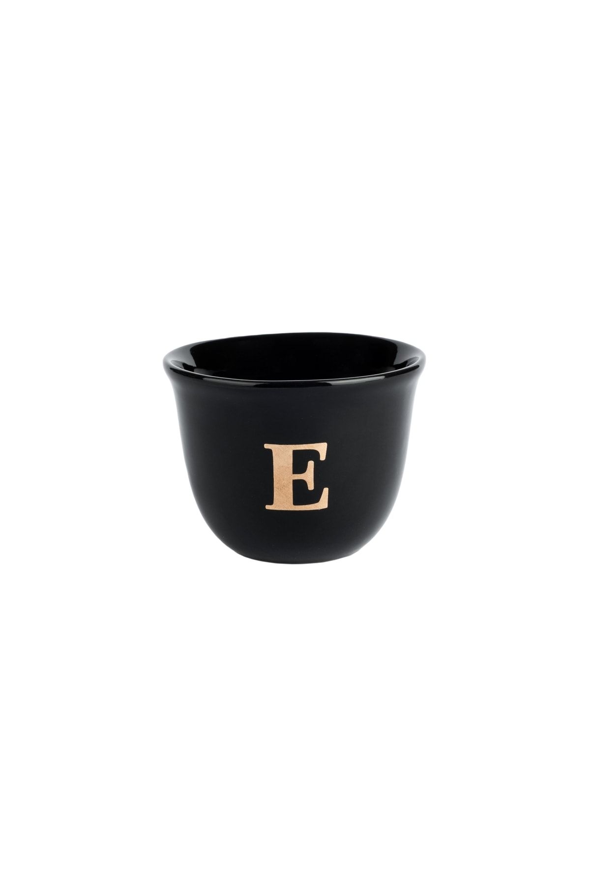 Ecocotton Seramik El Yapımı Espresso Fincanı E Harfi - Siyah