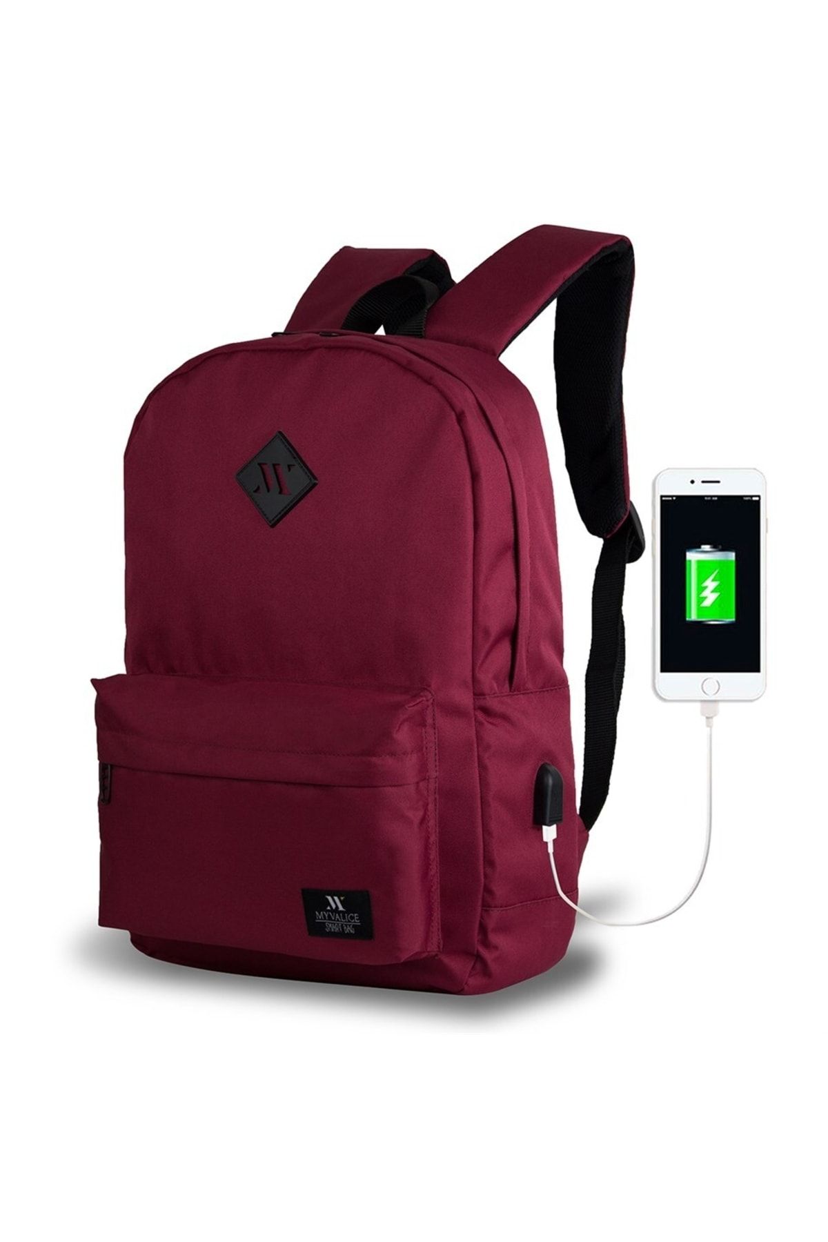 My Valice Smart Bag Specta Usb Şarj Girişli Akıllı Laptop Sırt Çantası Bordo