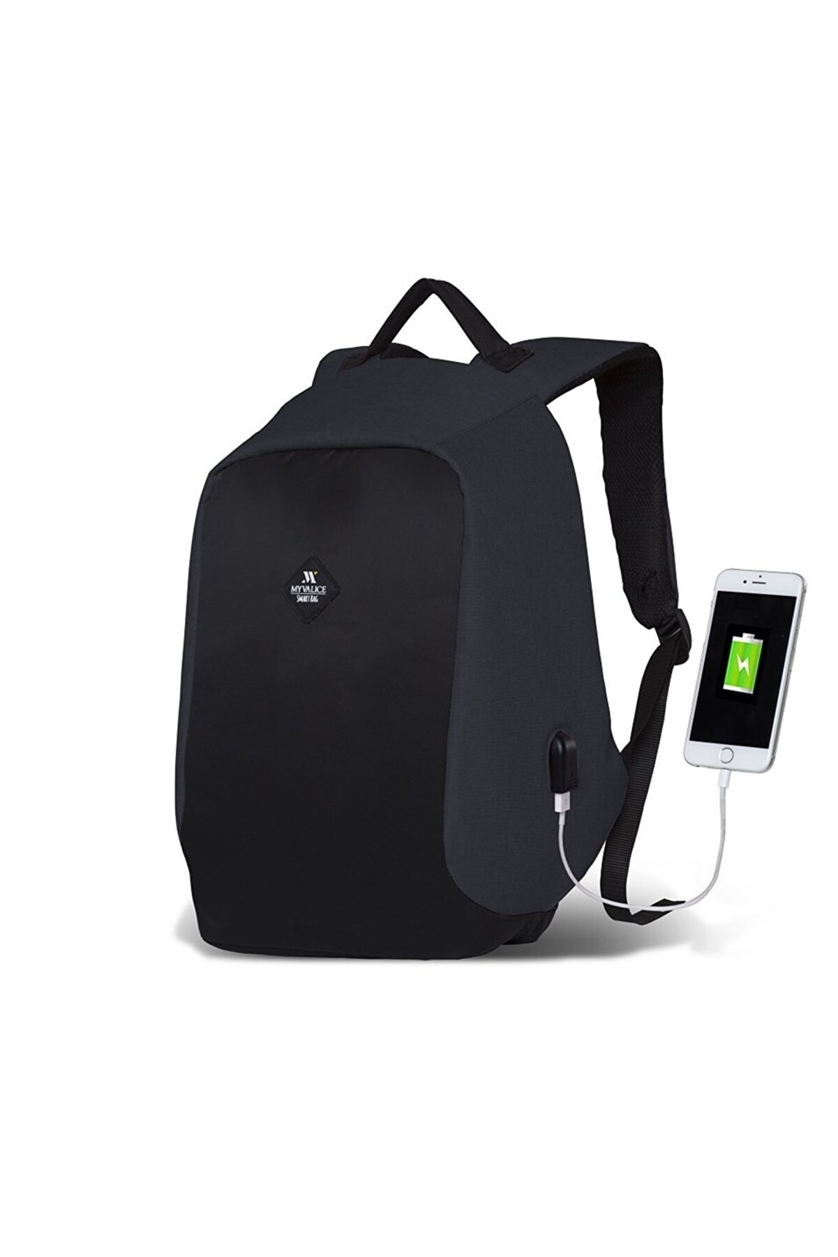 My Valice Smart Bag Secret Usb Şarj Girişli Akıllı Sırt Çantası Füme