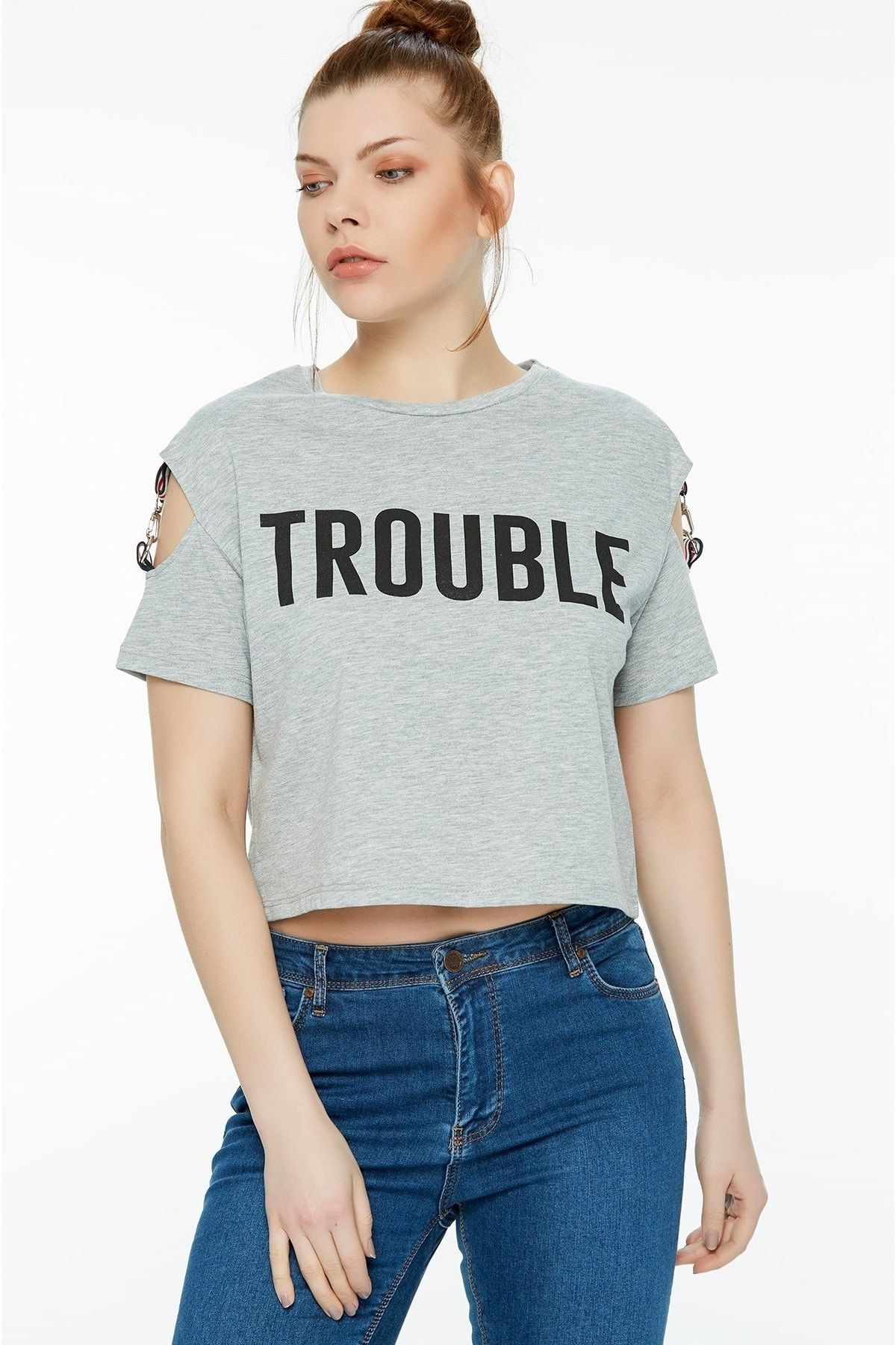 Fullamoda Trouble Baskılı Tişört