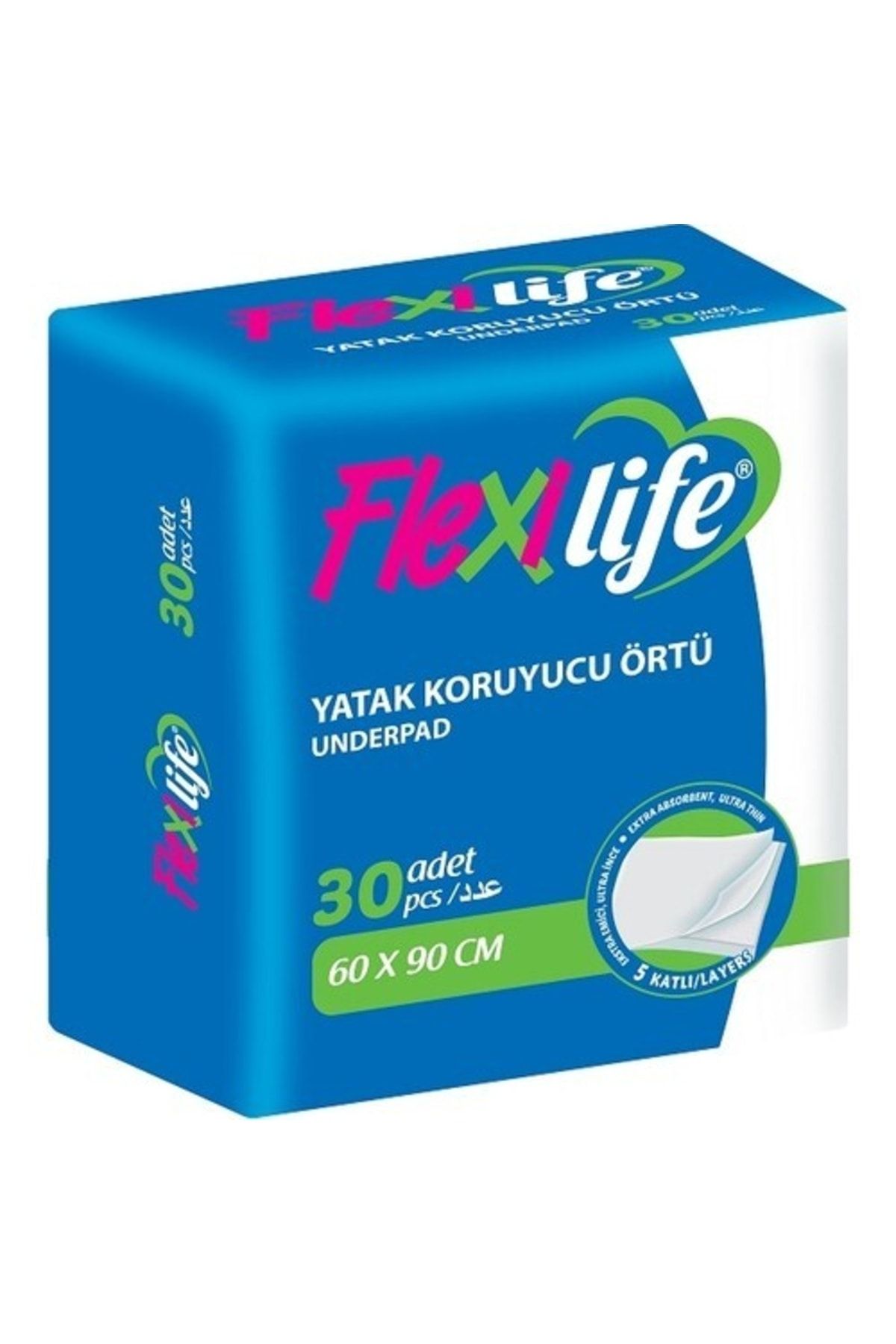Flexi Life Flexilife Yatak Koruyucu Örtü Köpek Çiş Pedi 60x90 Cm 30 Adet 2 Paket