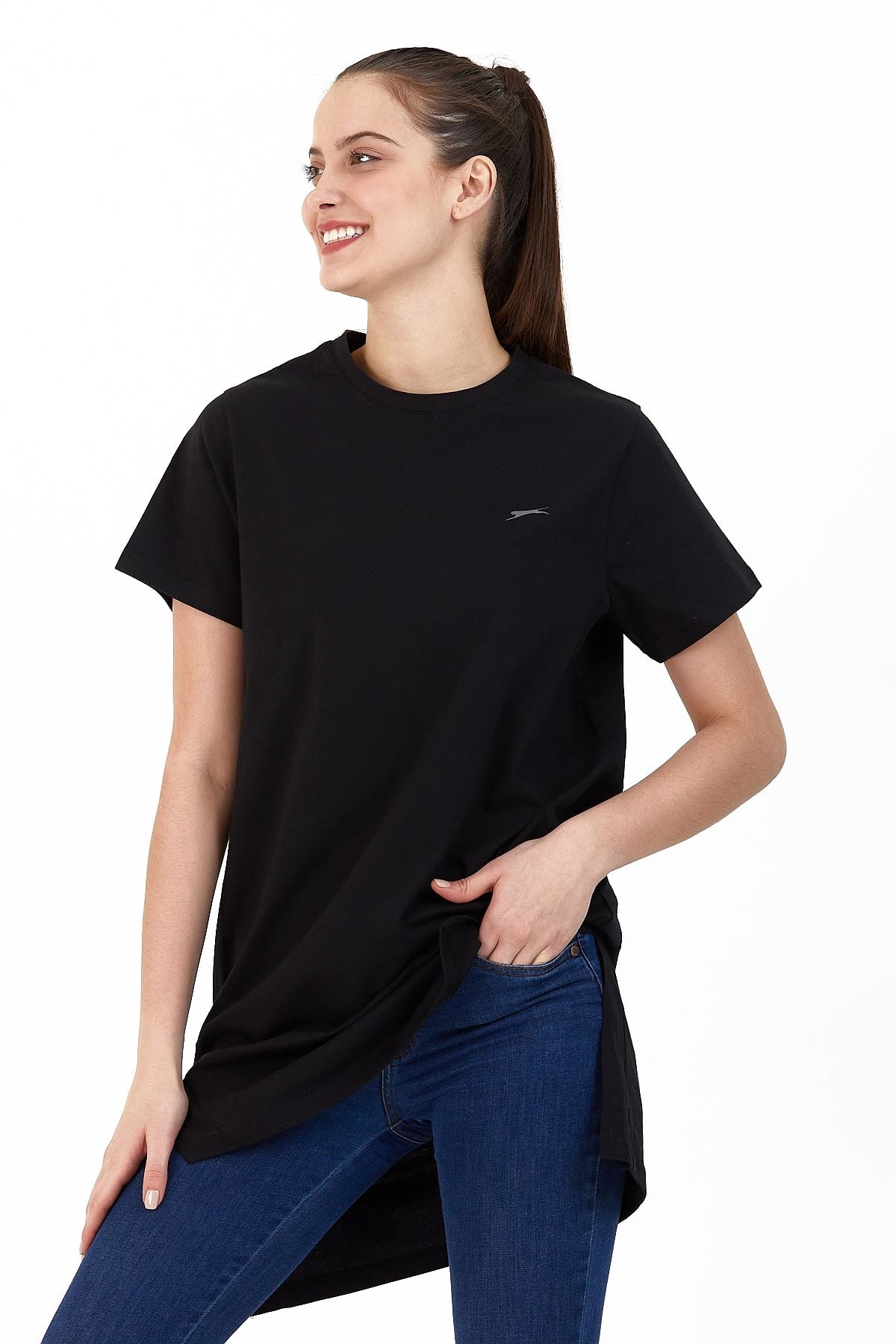 Slazenger Mıdorı Kadın T-shirt Siyah