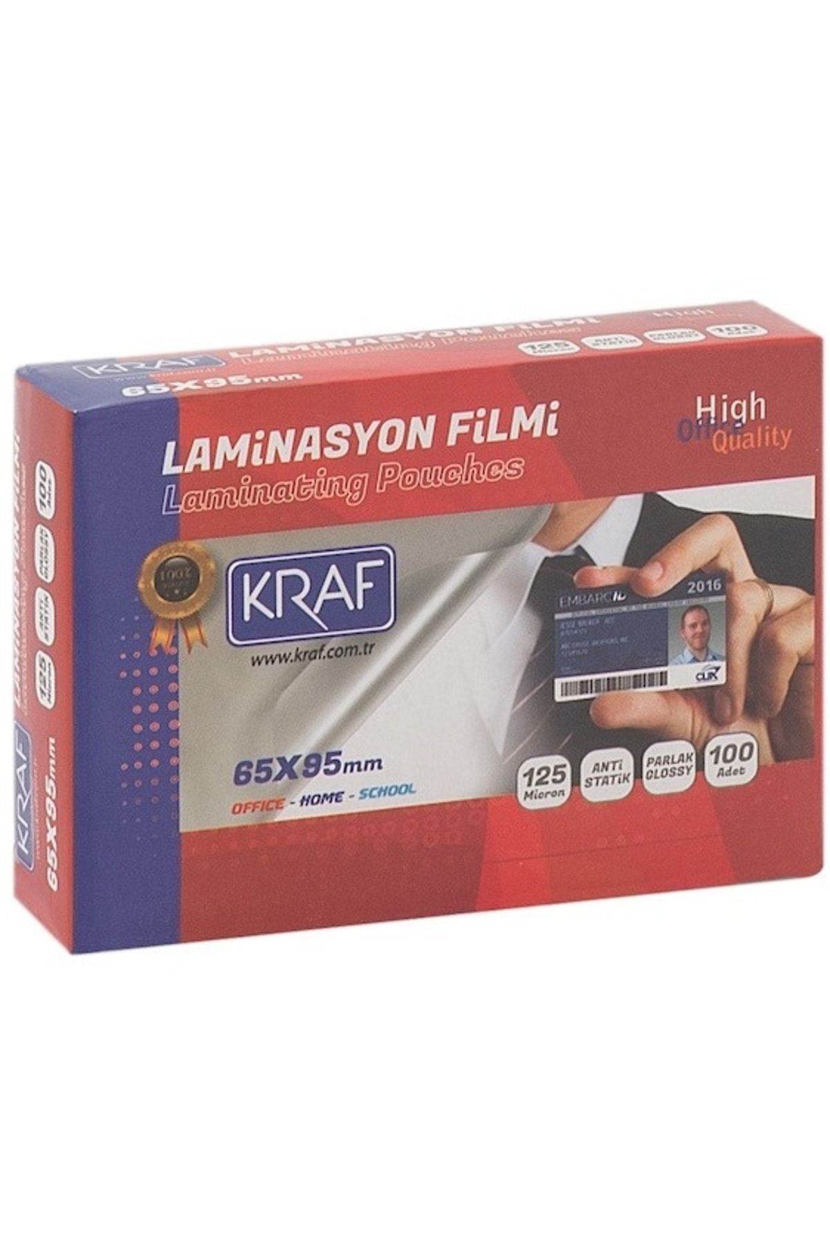 KRAF Laminasyon Filmi 65x95 Mm 125mıc 100lü 2126