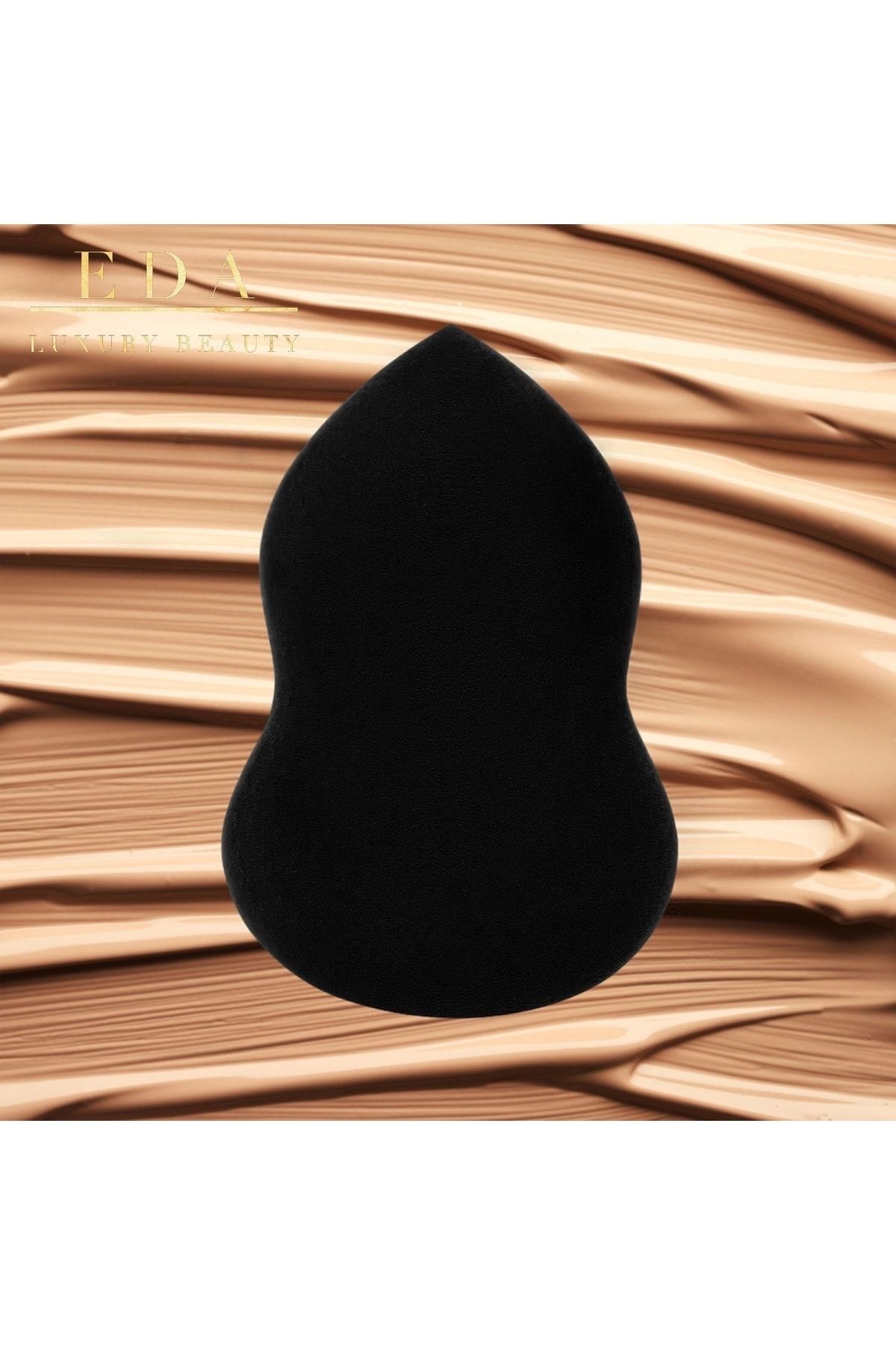 EDA LUXURY BEAUTY Siyah Makyaj Süngeri 100% Non Latex Ultra Soft Concealer Kontür Fondöten Yumuşak Vegan Makeup Sponge