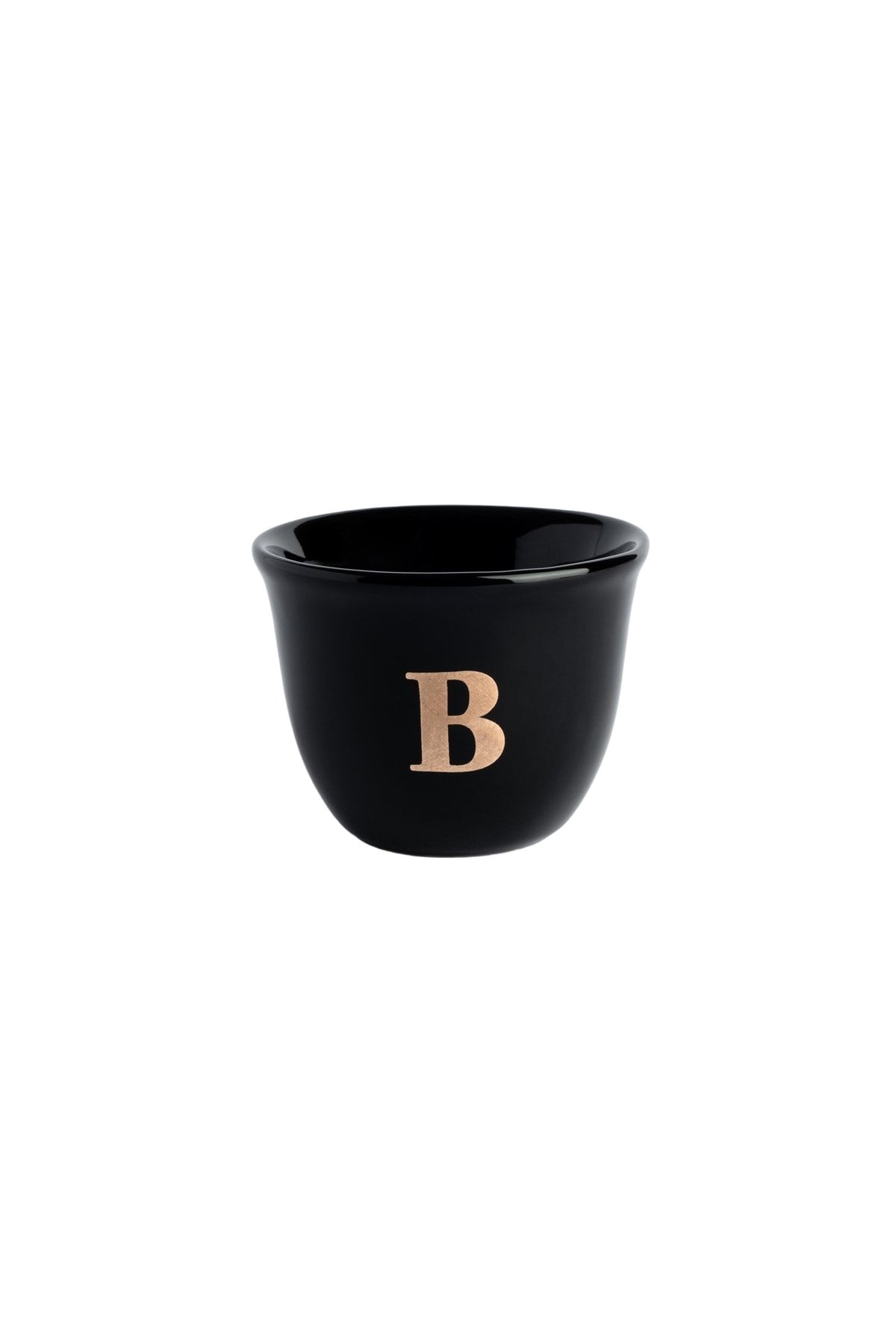 Ecocotton Seramik El Yapımı Espresso Fincanı B Harfi - Siyah