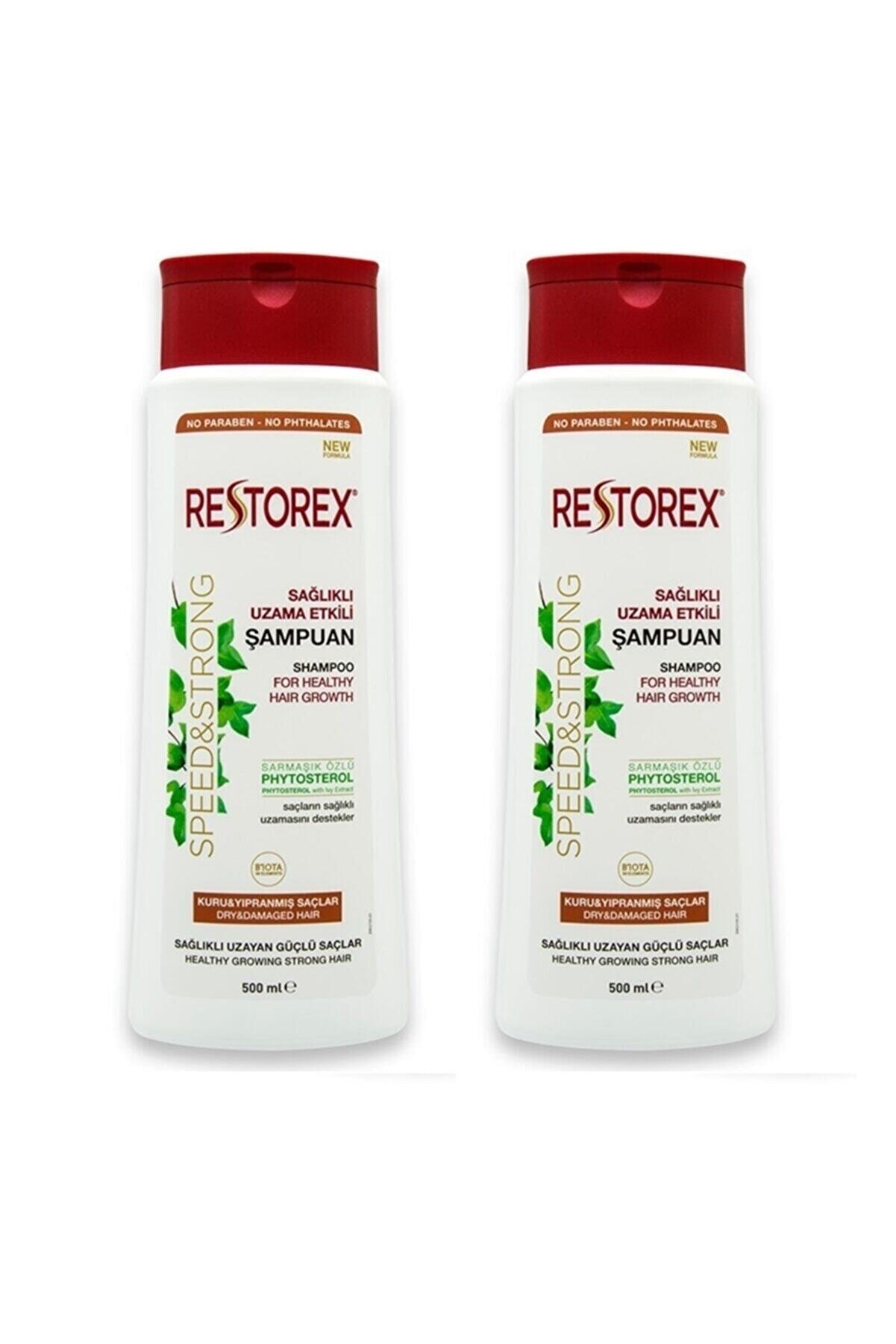 Restorex Şampuan Sağlıklı Uzama Etkili Kuru Ve Yıpranmış Saçlar Için Sarmaşık Özlü 500 ml X 2 Adet