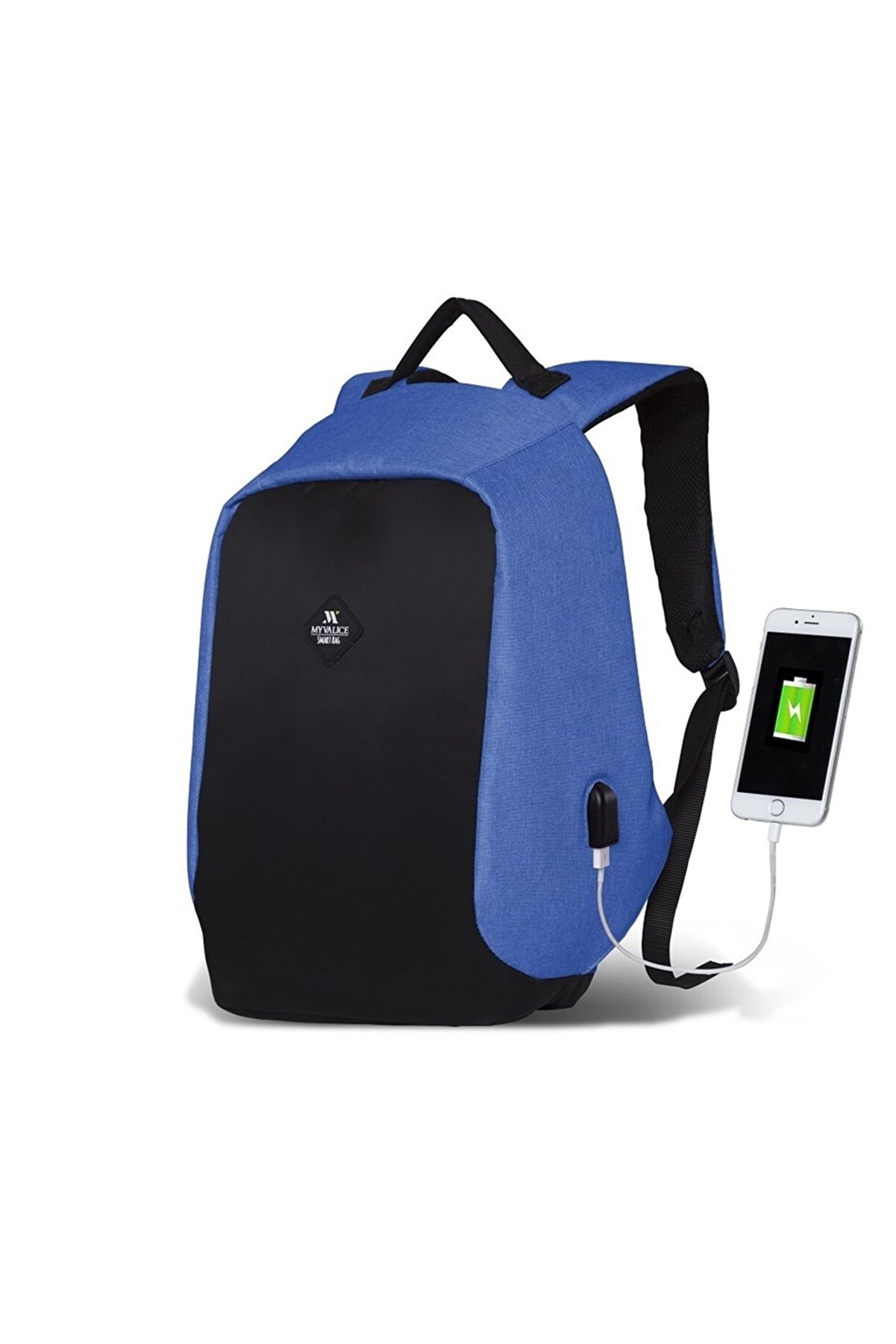 My Valice Smart Bag Secret Usb Şarj Girişli Akıllı Sırt Çantası Mavi