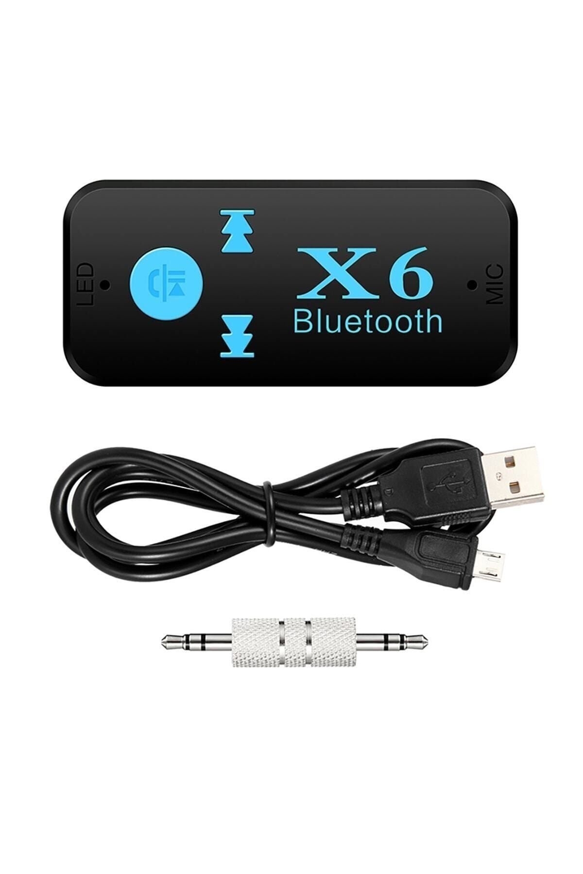 Blueway X6 Bluetooth Müzik Alıcısı 3.5mm Aux Adaptör Araç Kiti 3 In 1