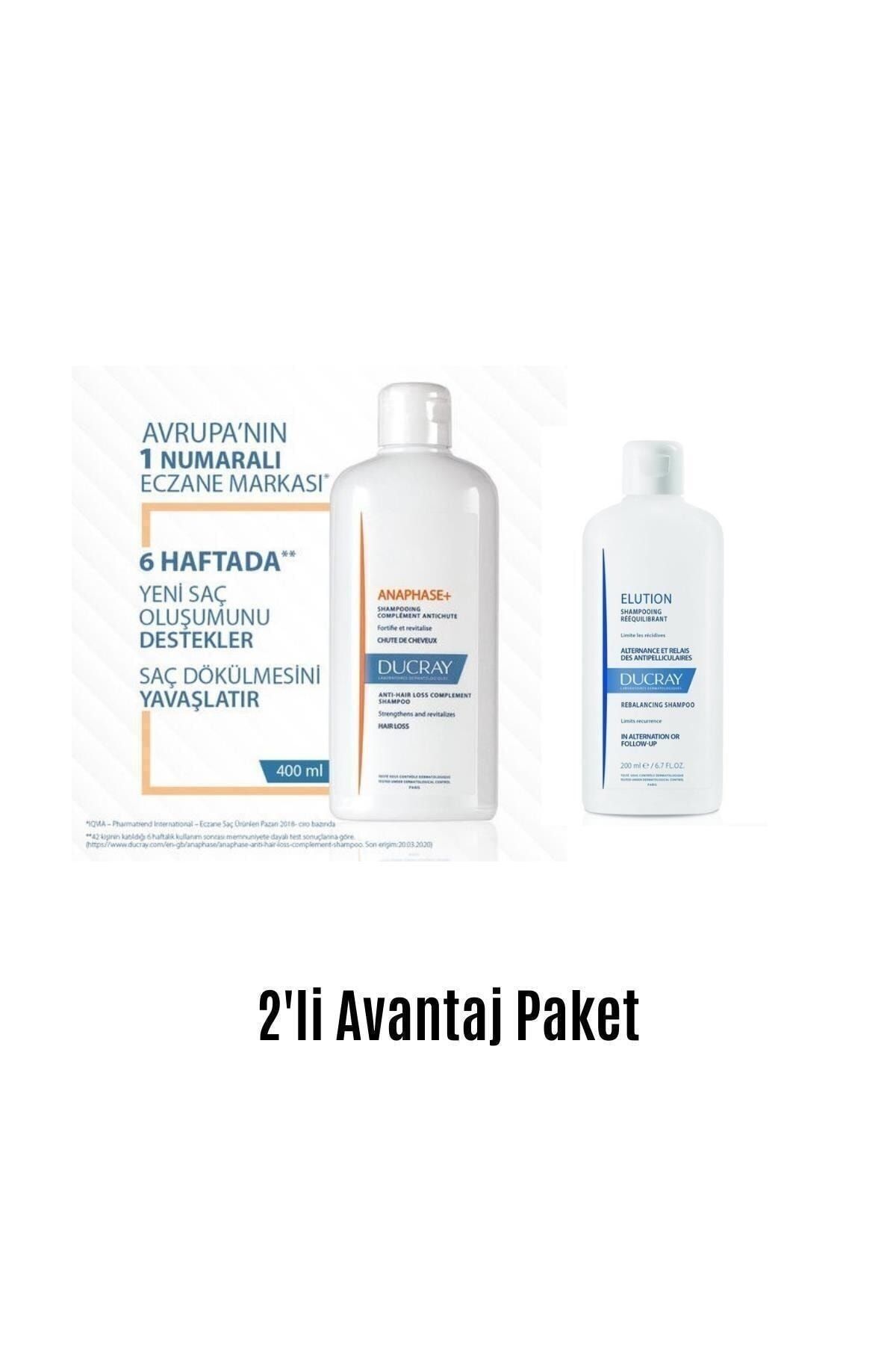 Ducray Anaphase Saç Dökülmesine Karşı Bakım Şampuanı 400 Ml + Elution Rebalancing Shampoo 200ml
